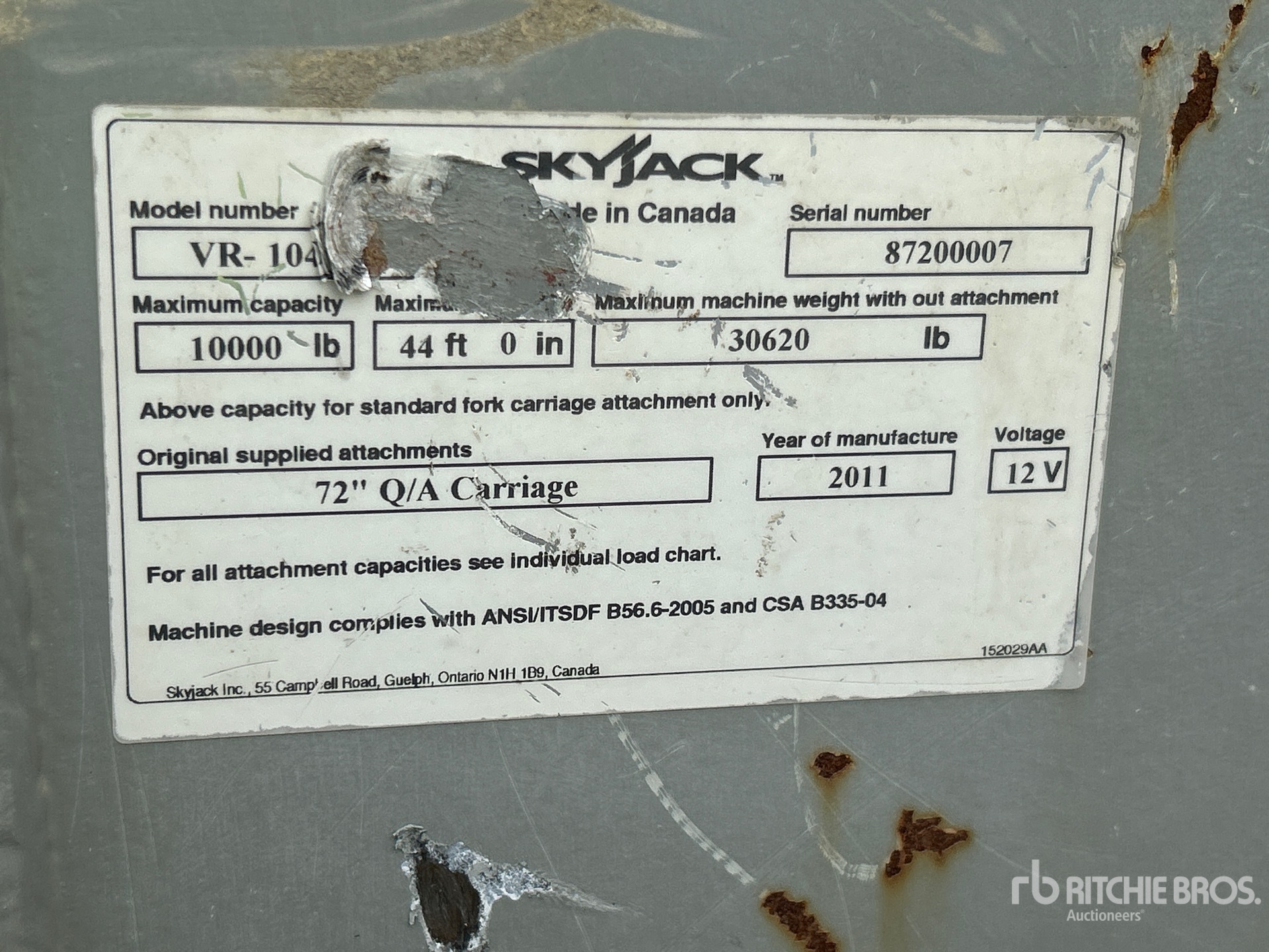 2011 Skyjack VR-1044