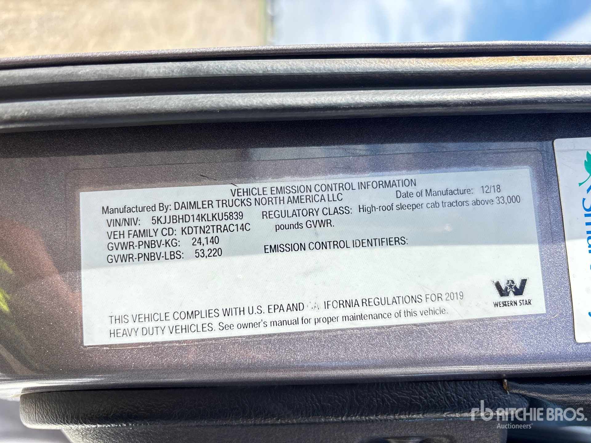 2019 Western Star 5700