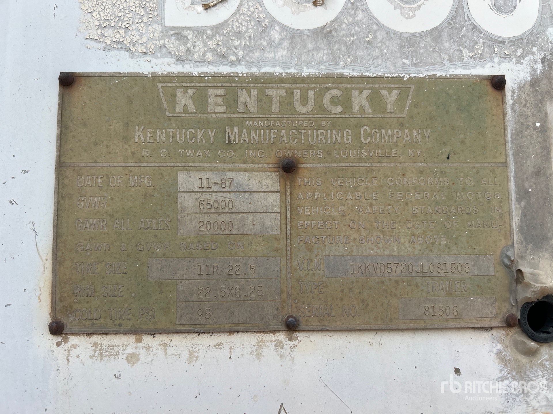 1988 Kentucky 53 ft x 102 in T/A