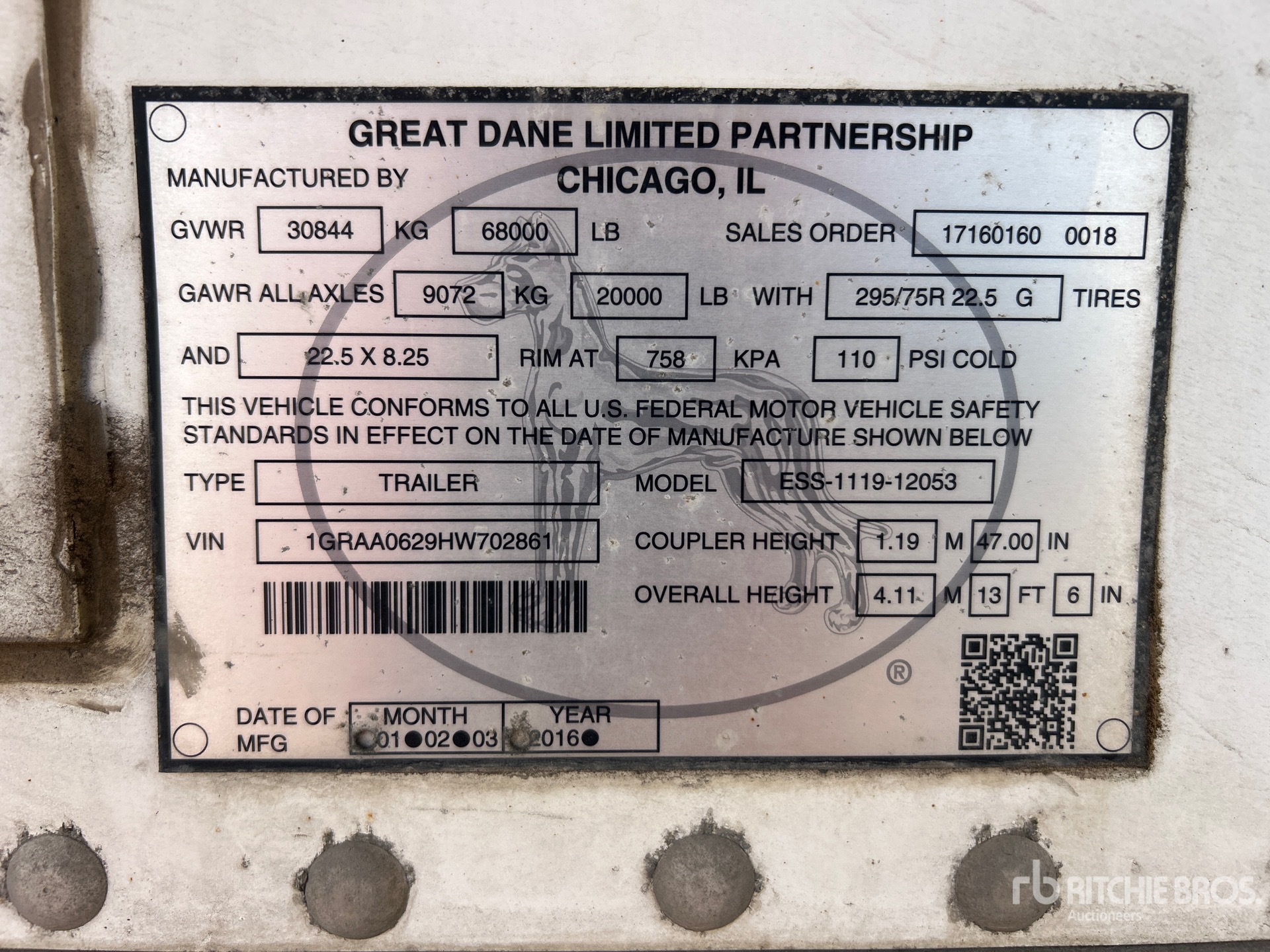 2017 Great Dane ESS-1119-12053