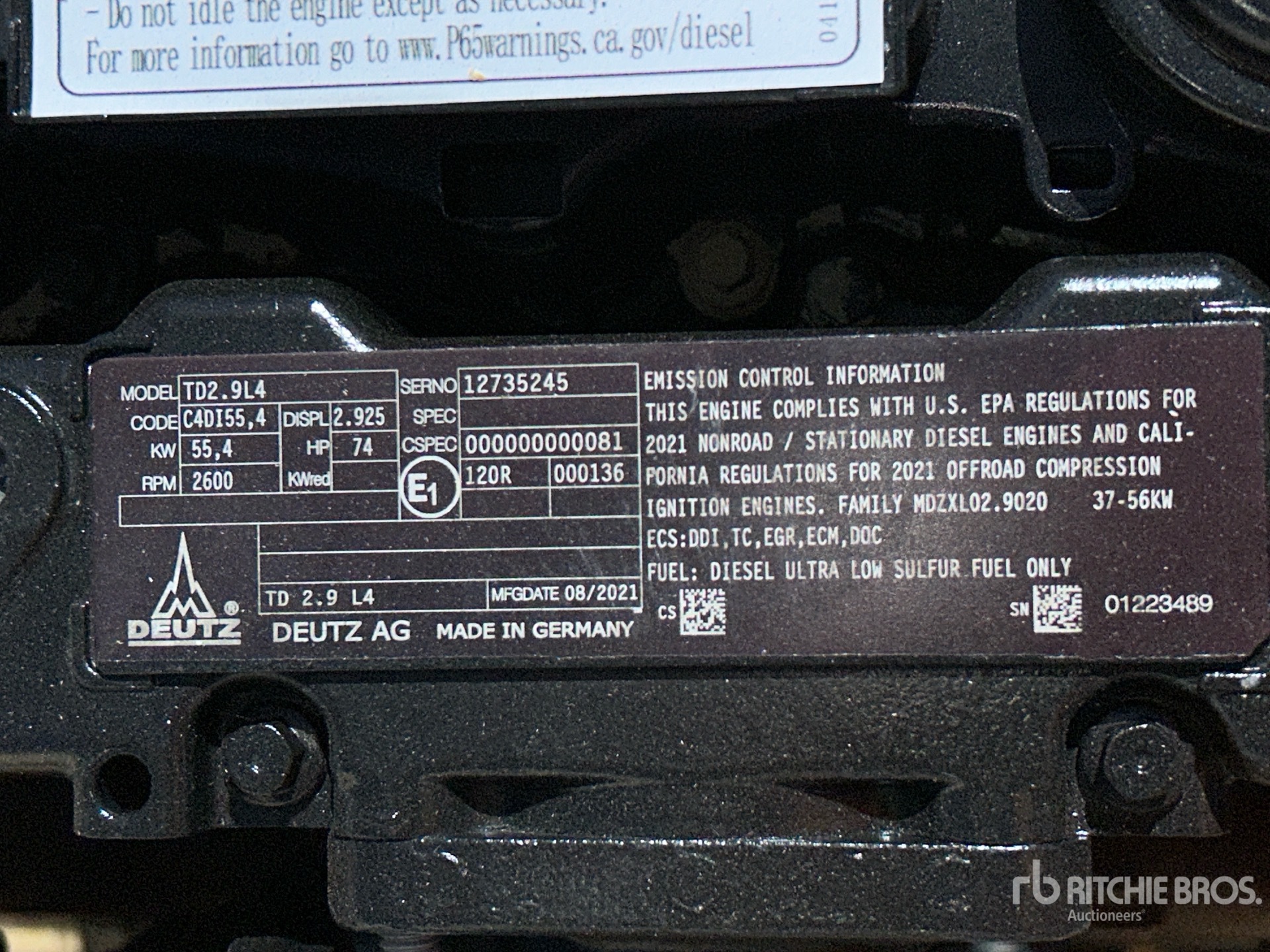 2021 Deutz TD 2.9 L4