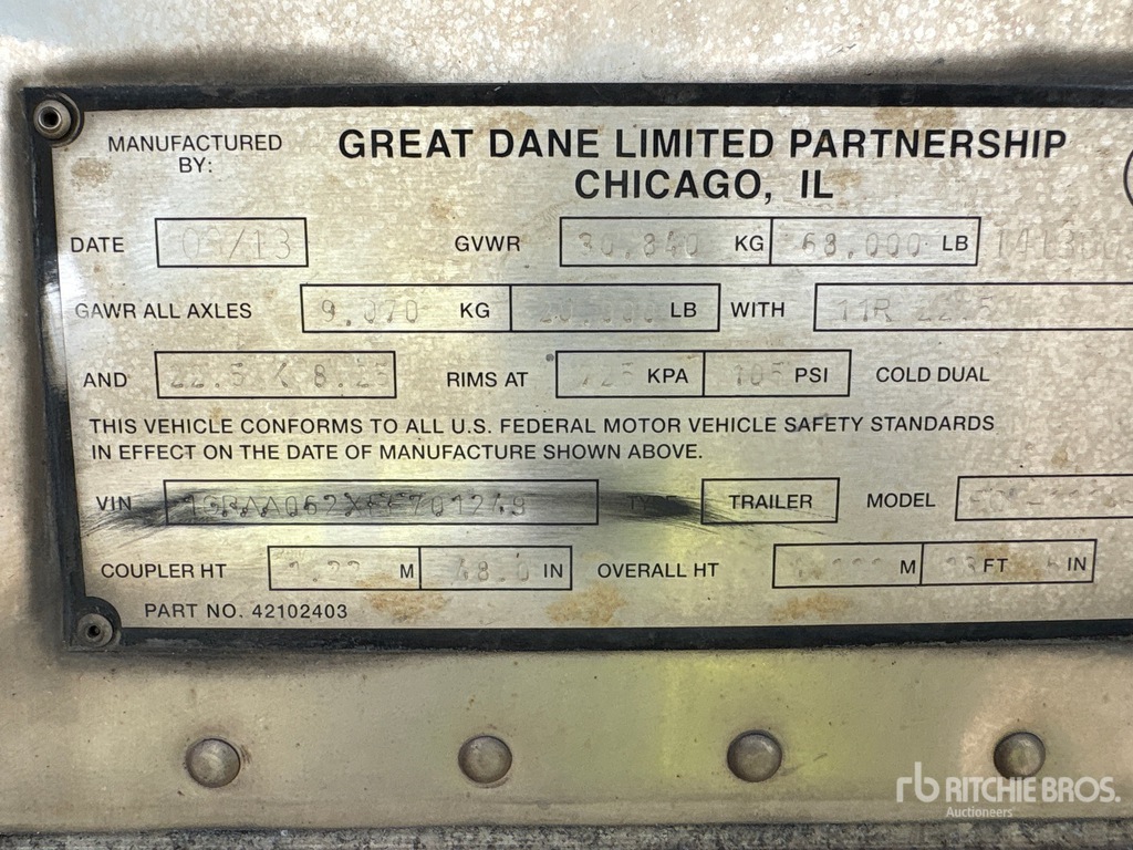 General Appearance with Numéro de série/Numéro d'identification du véhicule automobile