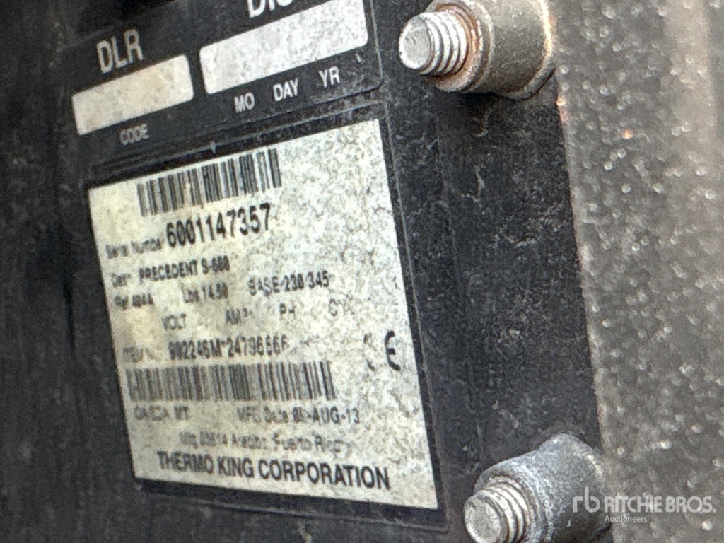 General Appearance with Refrigeration Unit Serial Number