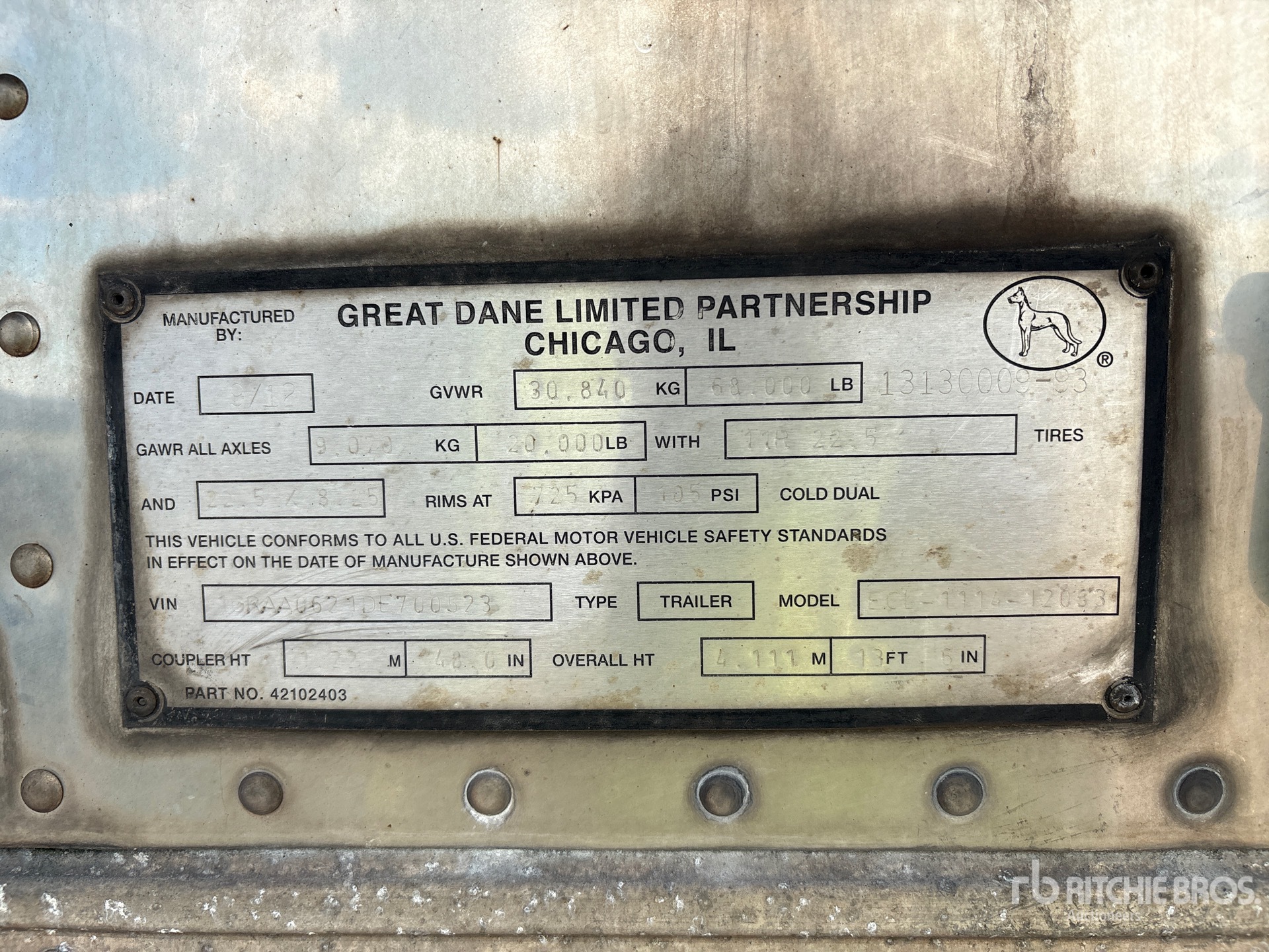 2013 Great Dane 53 Ft