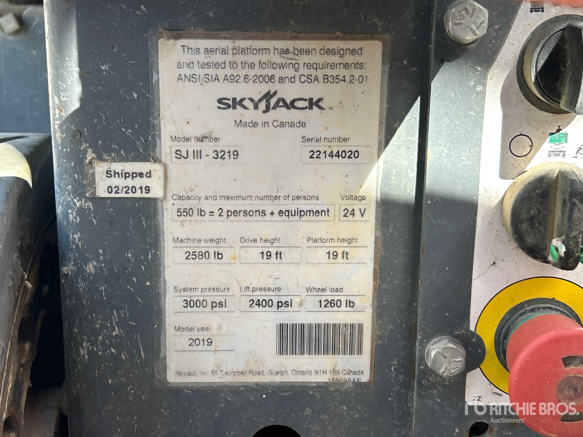 2019 Skyjack SJIII3219