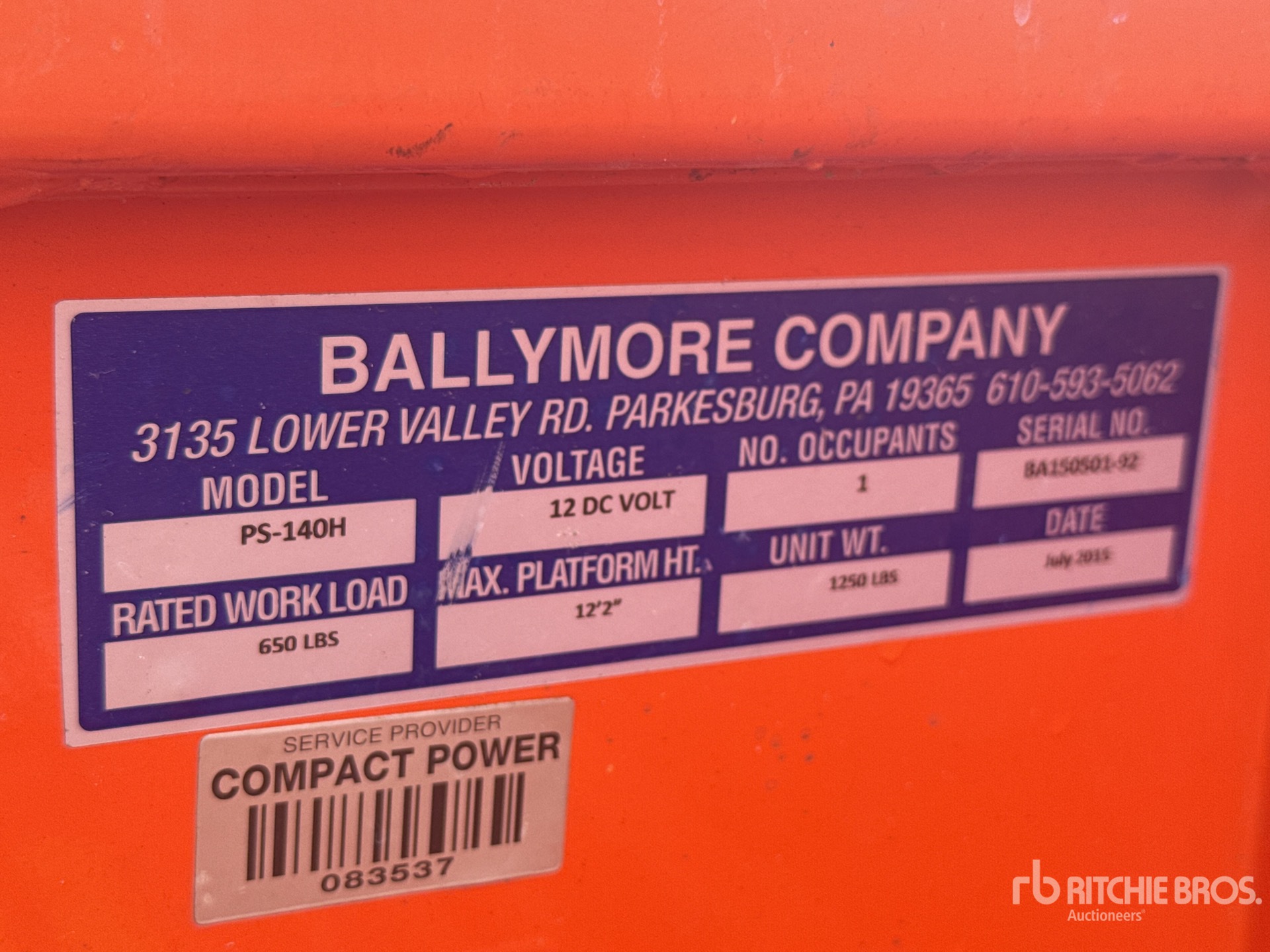 2015 Ballymore PS-140H
