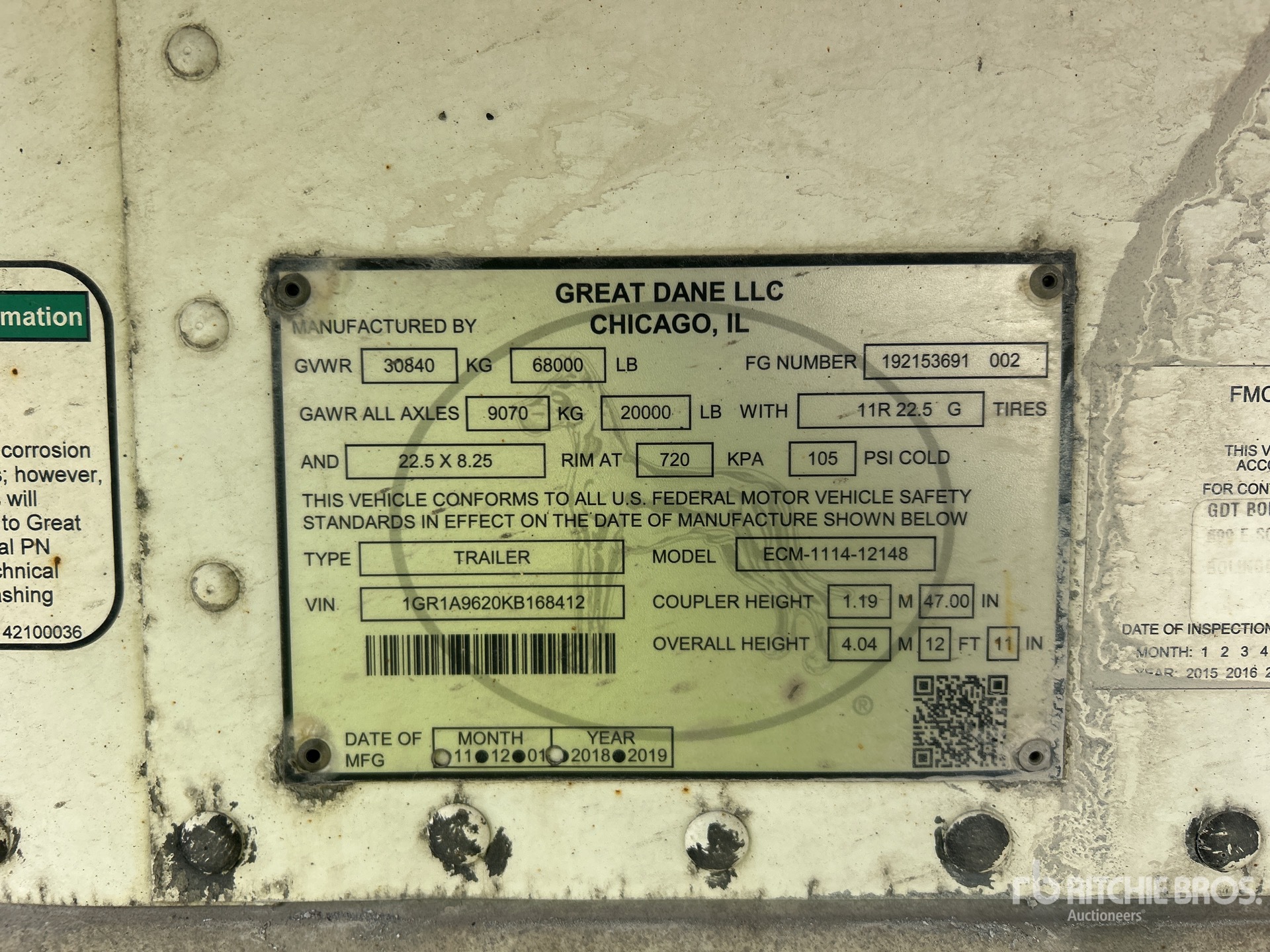 2019 Great Dane ECM-1114-12148