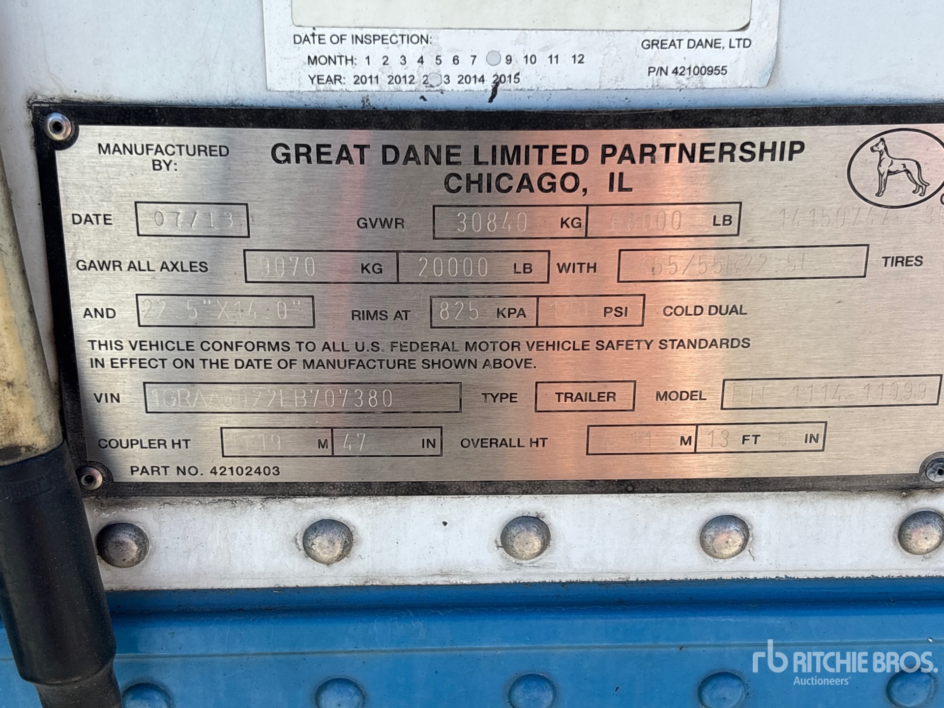 2014 Great Dane 50 ft x 102 in T/A