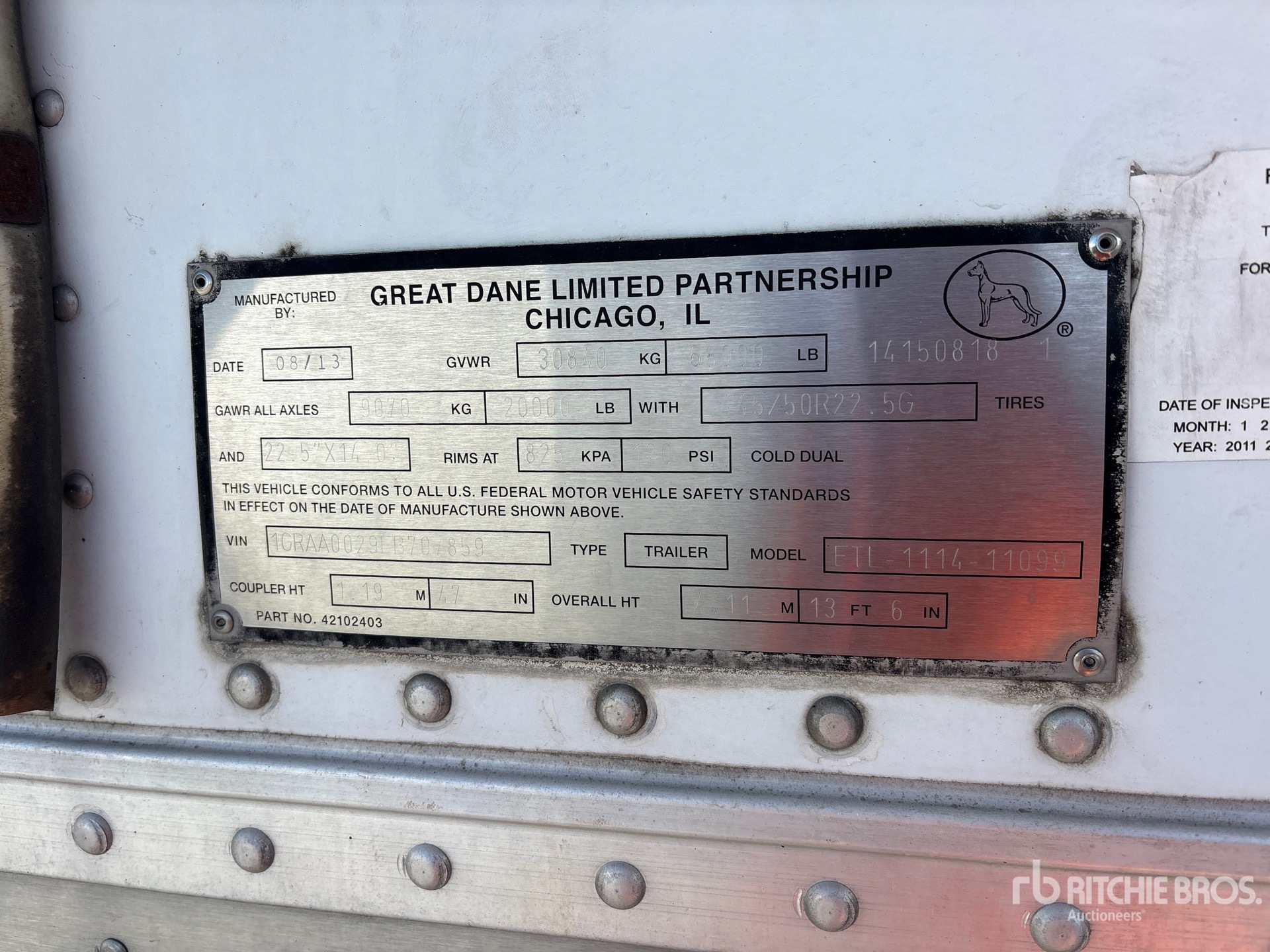 2014 Great Dane 53 ft x 102 in T/A
