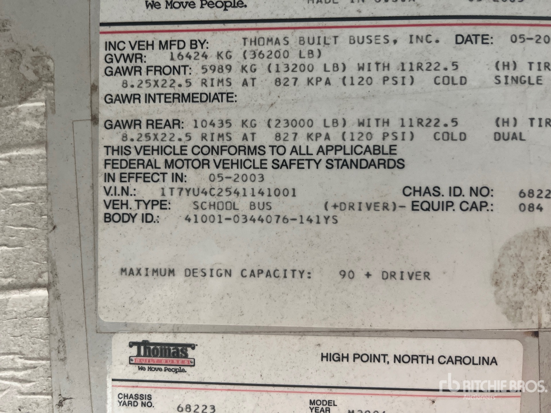 2004 Thomas 4X2 90-SEAT SCHOOL