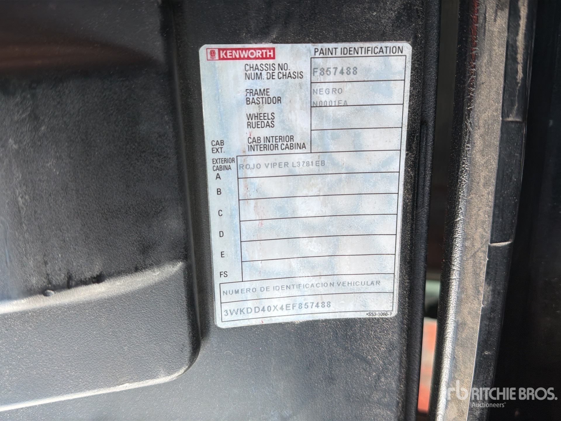2014 Kenworth T800B