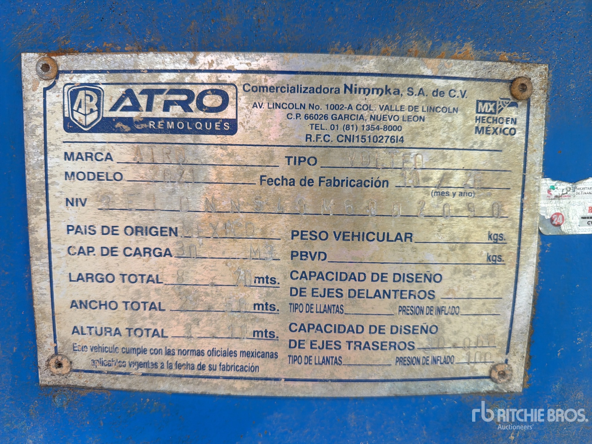 2021 Atro 30 FT TRI/A SEMIRREMOLQUE DE VO ...