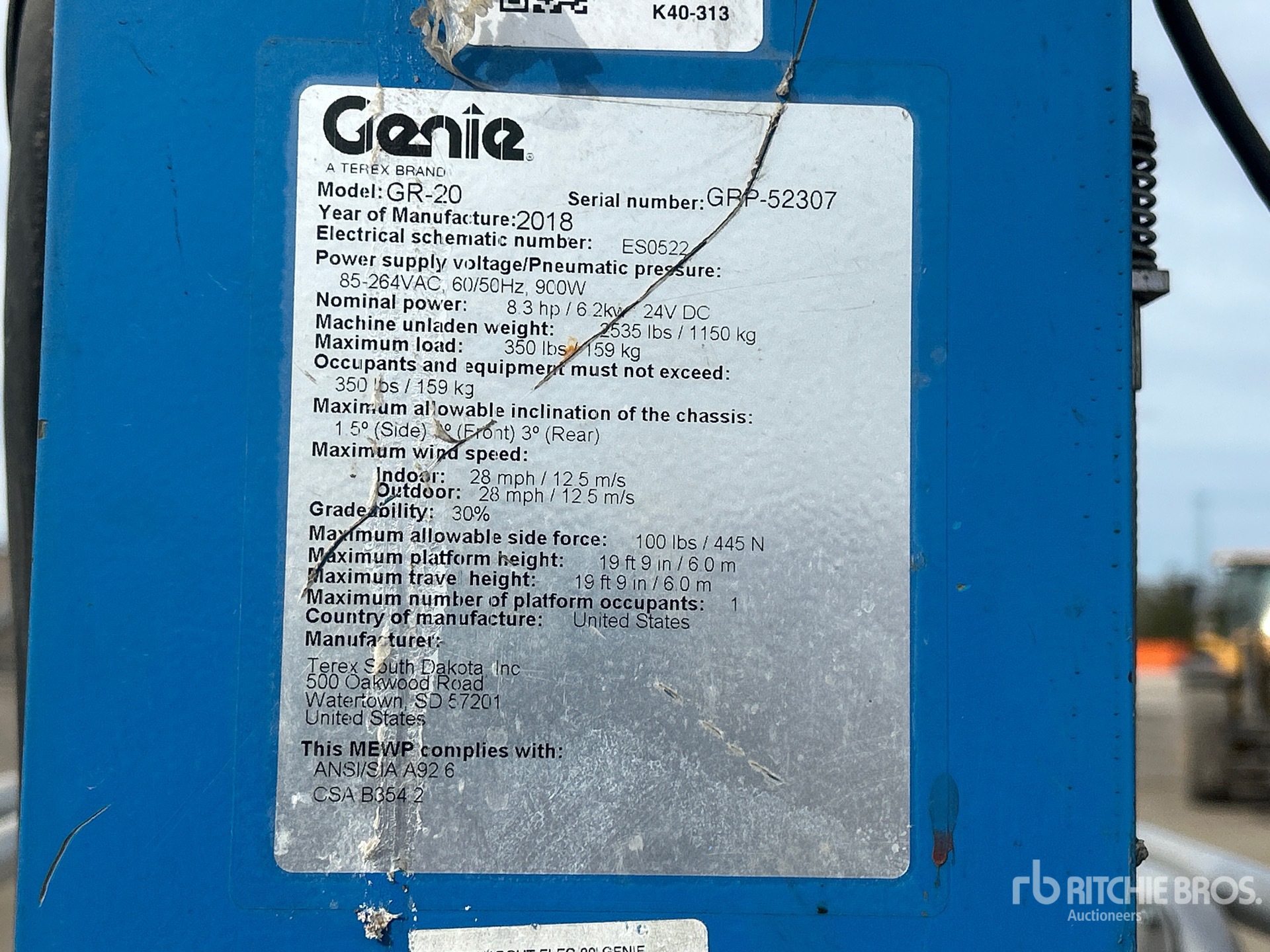2018 Genie GR-20