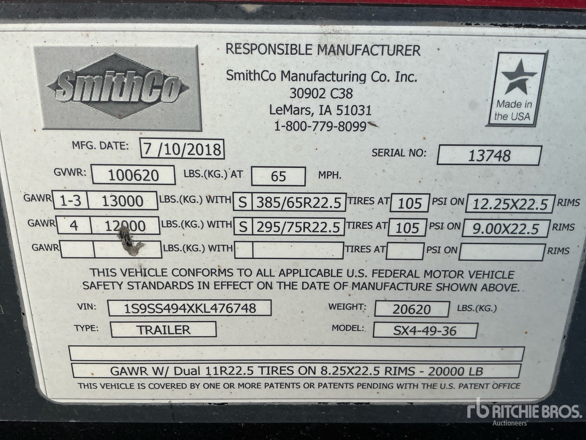 Photo of 2018 Smithco SX4-49-36