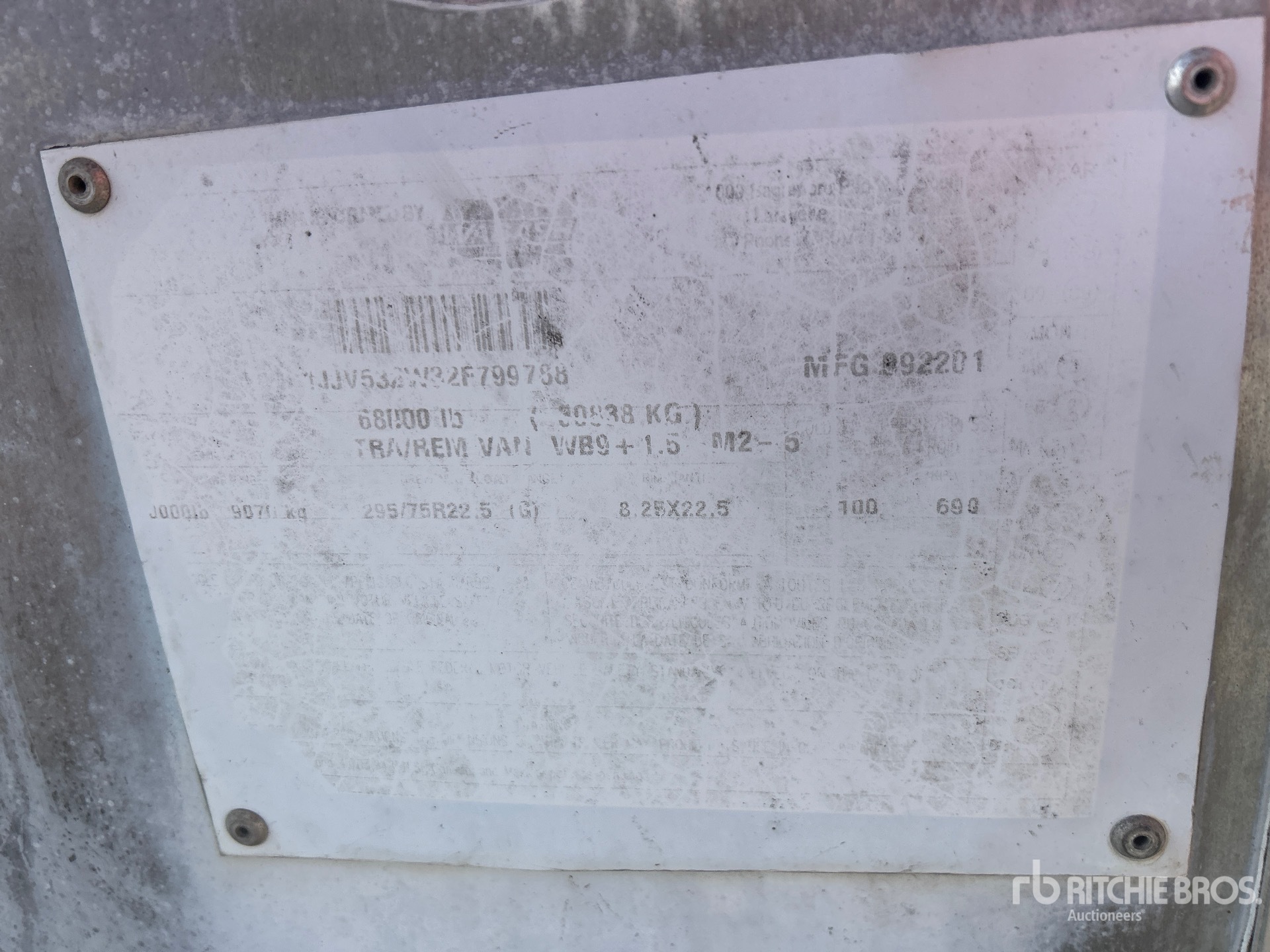 2002 Wabash 53 ft x 102 in T/A