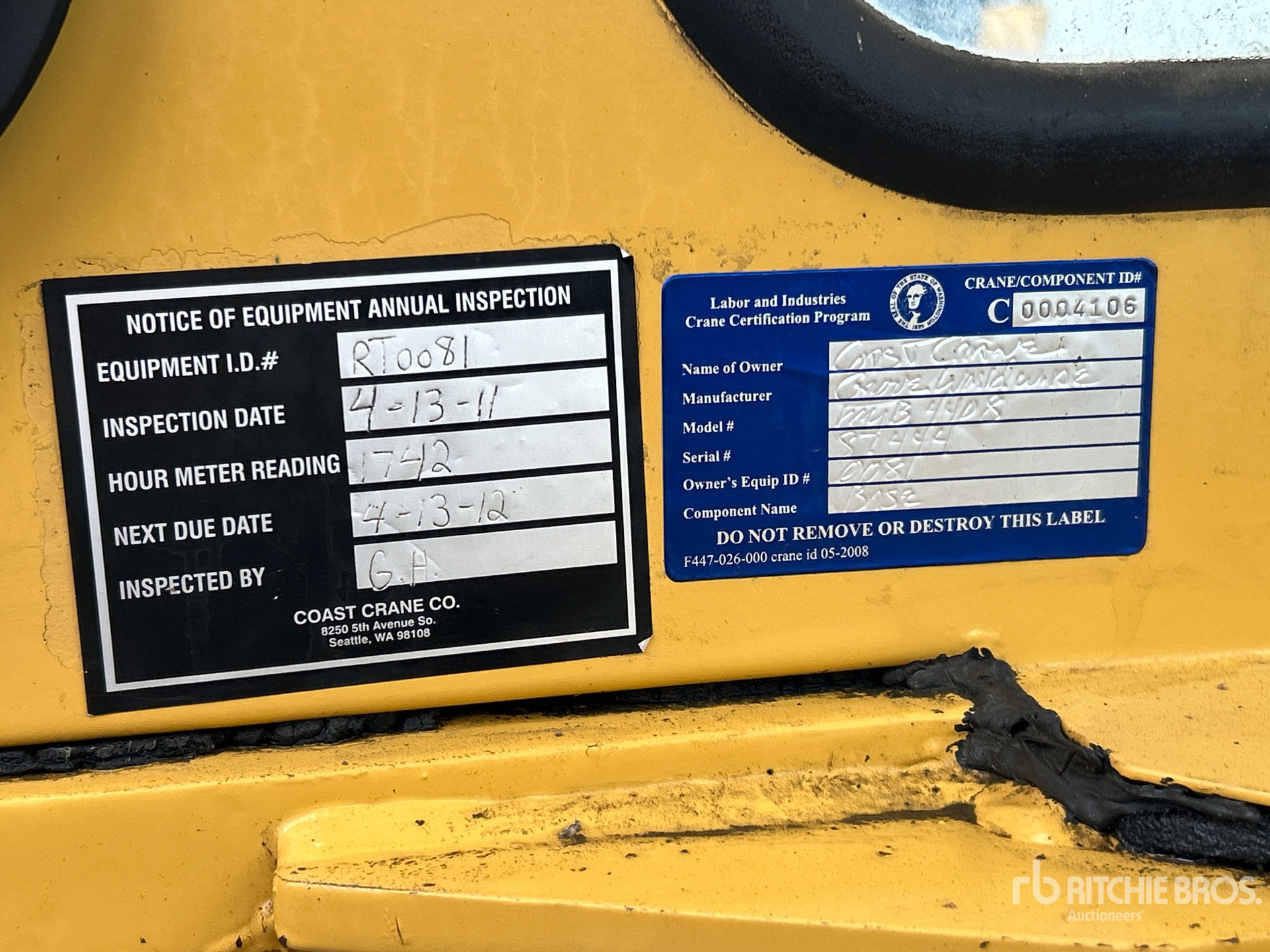 1998 Grove YB4408