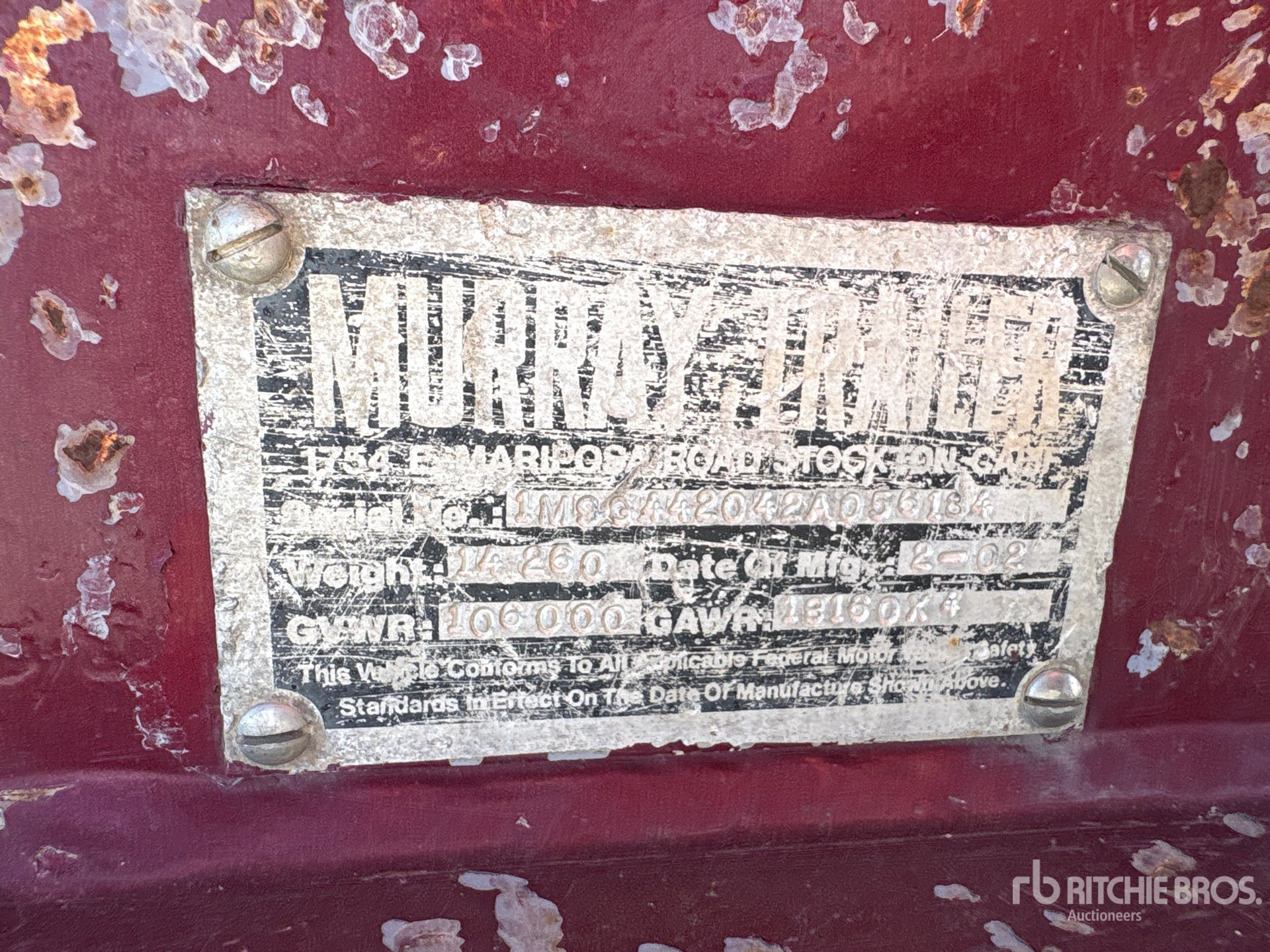 2002 Murray 16-WHEEL EXPANDABLE AXLE REMOVA ...