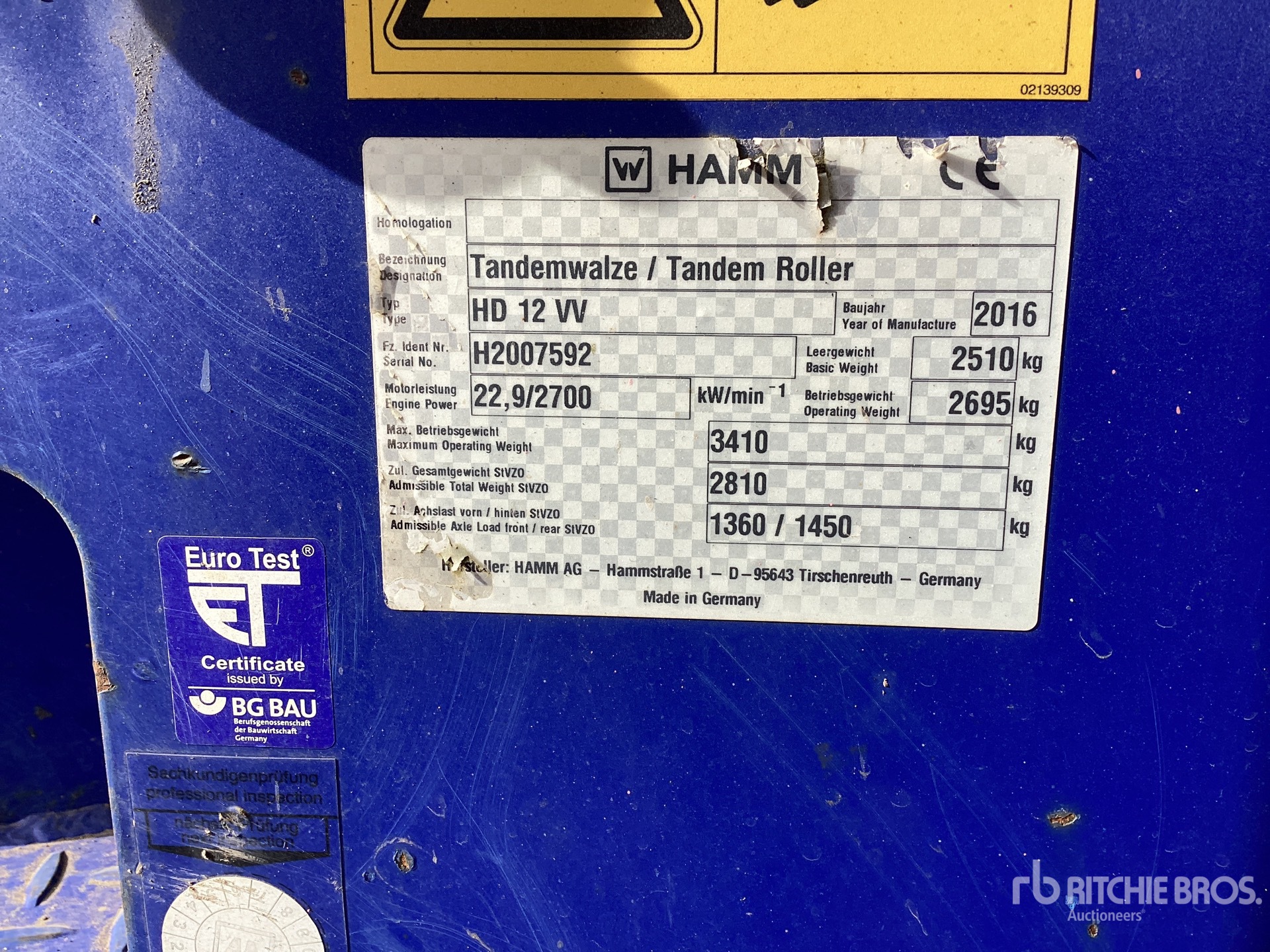 2016 Hamm HD12VV