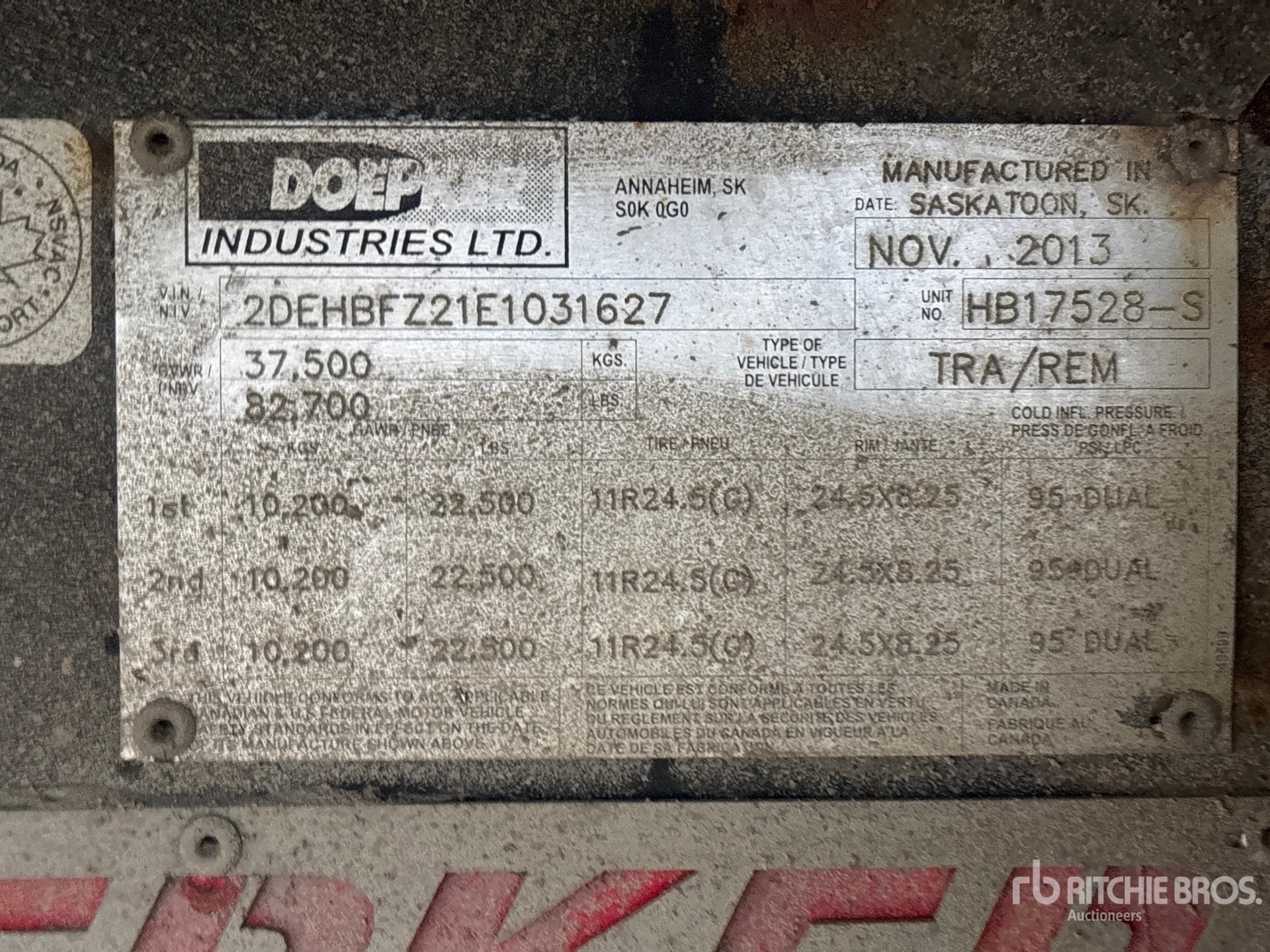 2014 Doepker 53 FT TRI/A (INOPERABLE)