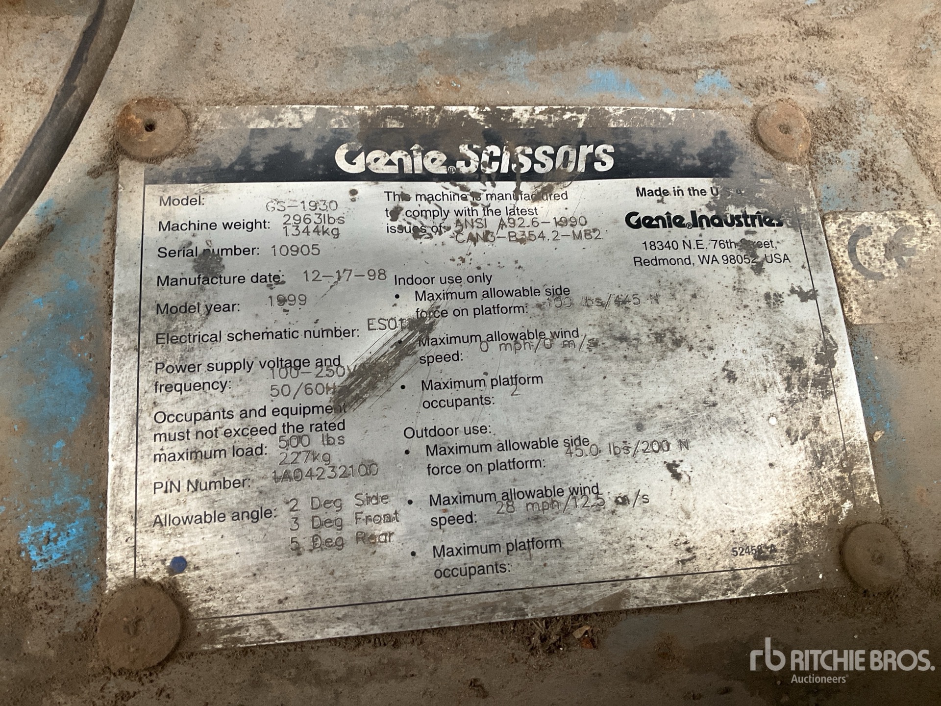 1998 Genie GS-1930