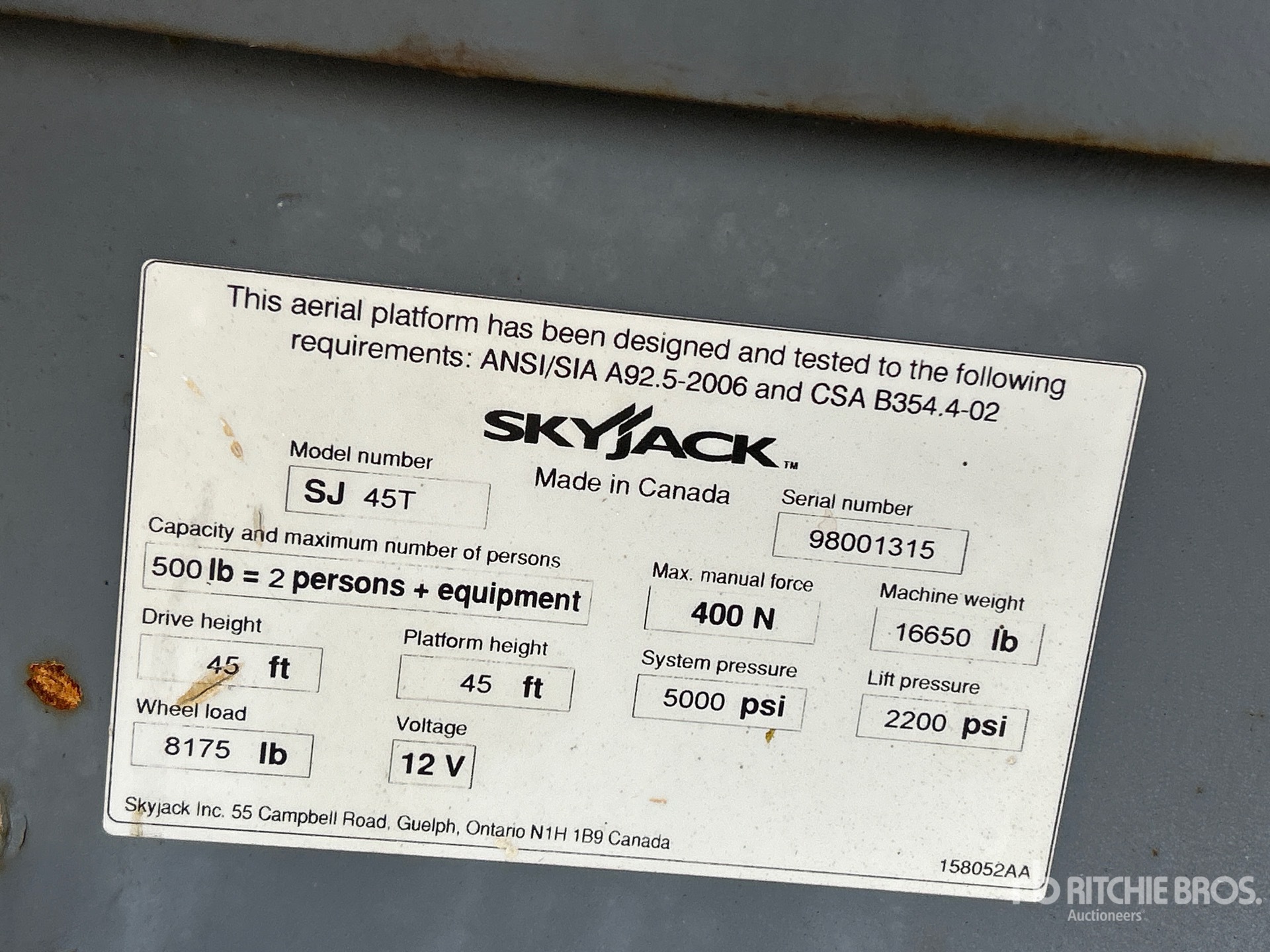 2014 Skyjack SJ45T