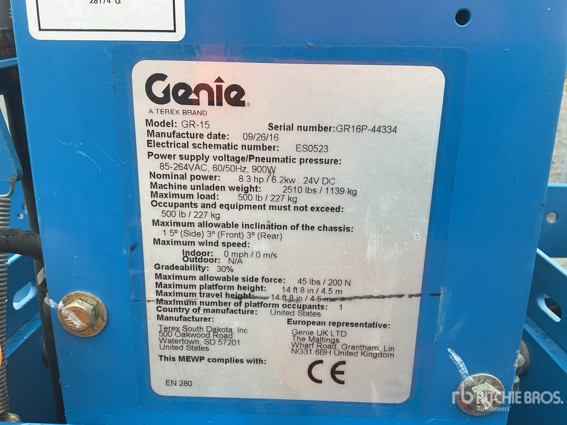 2016 Genie GR15