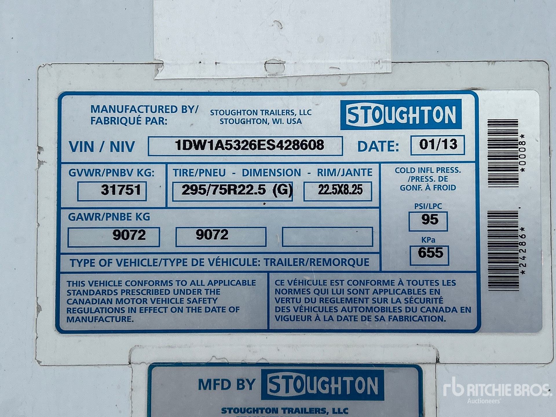 2014 Stoughton 53 FT T/A