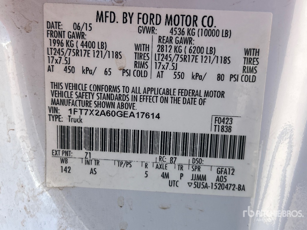 General Appearance with Serial Number / VIN