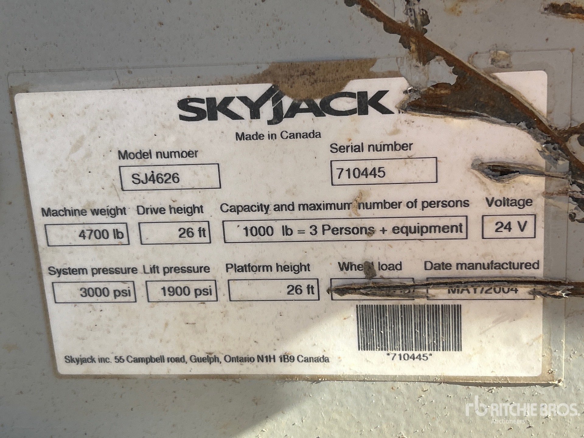 2004 Skyjack SJ4626