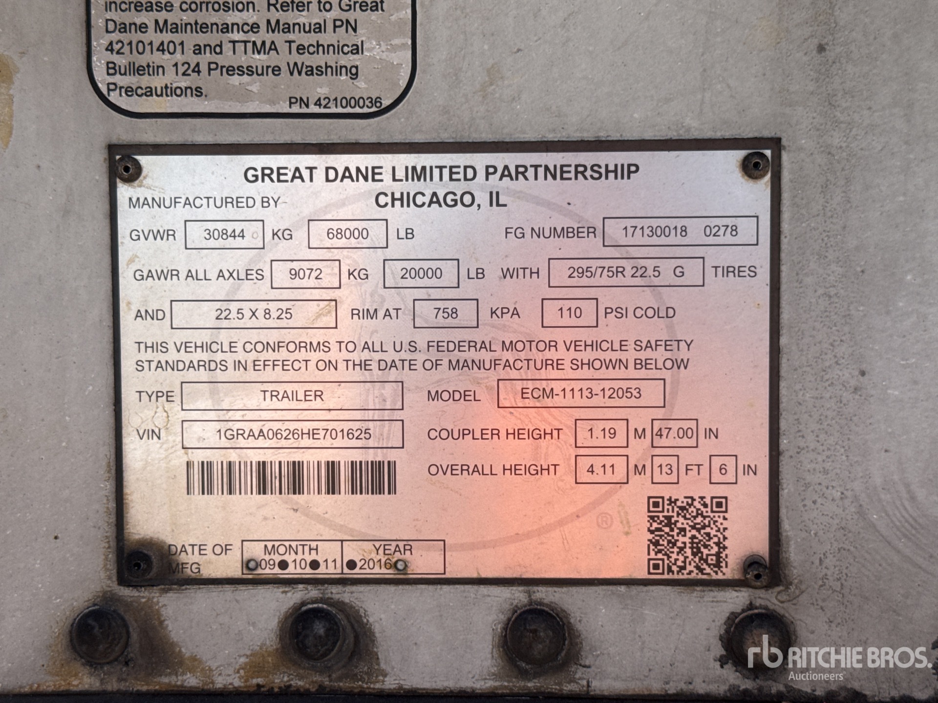 2017 Great Dane 53 ft x 102 in T/A 53 ft T/A