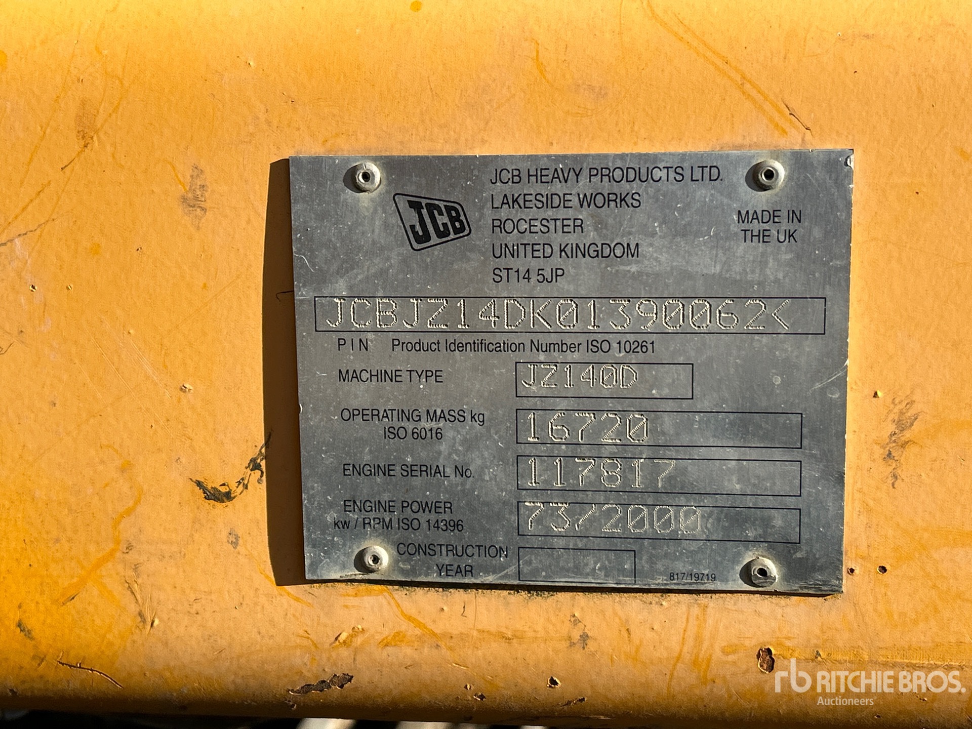 2010 JCB JZ140LC
