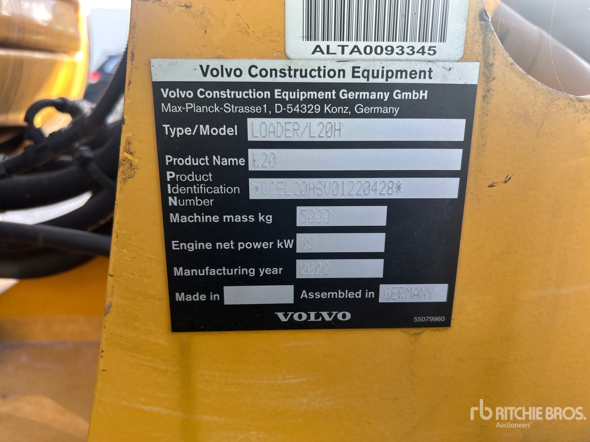2022 Volvo L20H