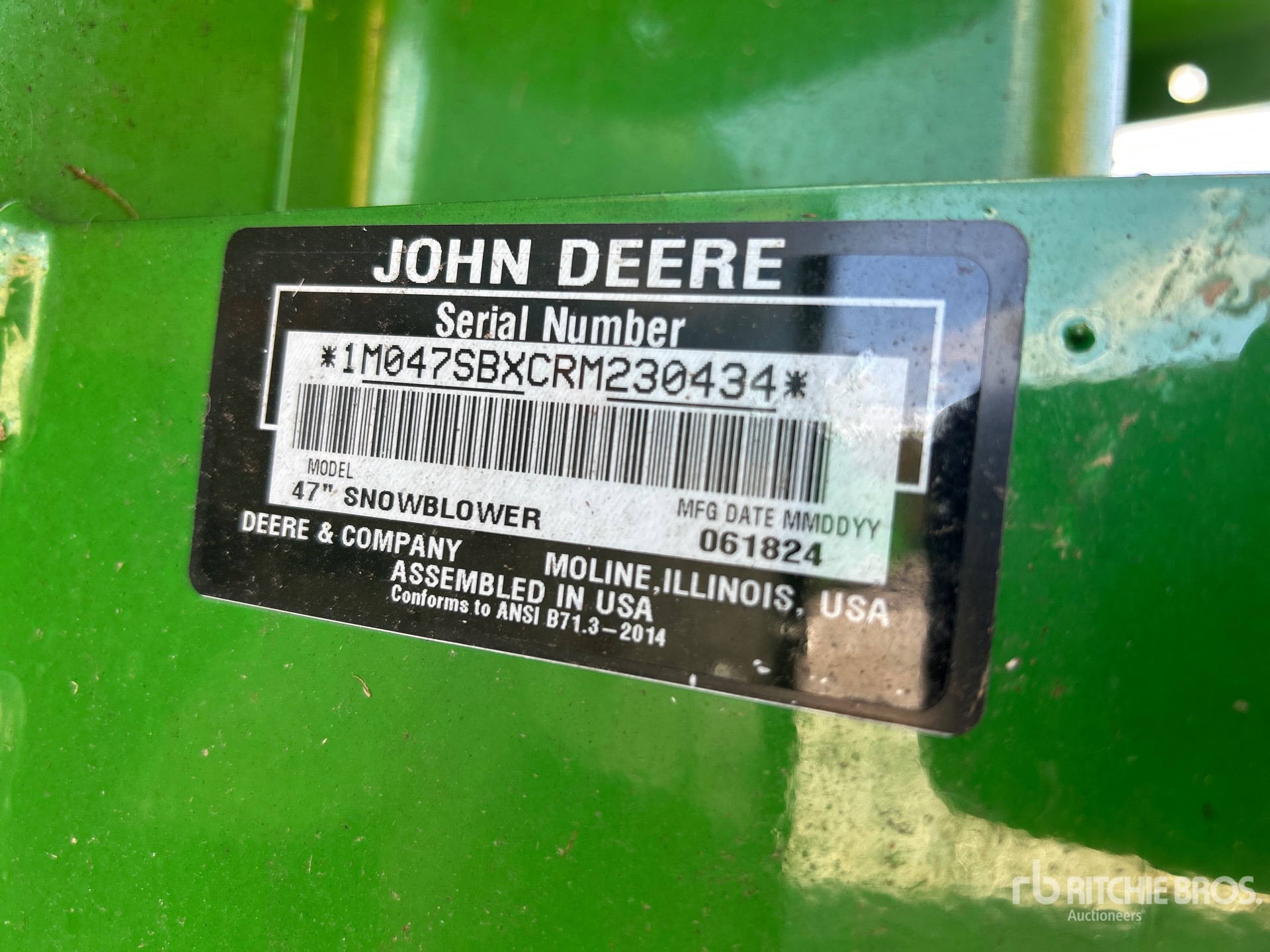 2024 John Deere 47 IN SNOW BLOWER ATTACHMENT
