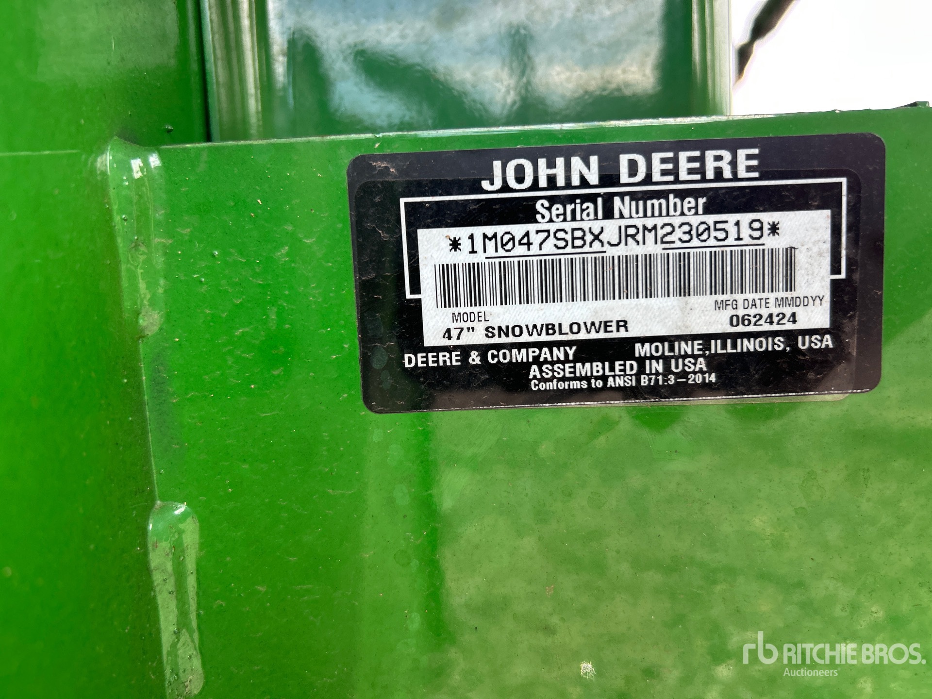 John Deere 47 IN SNOW BLOWER ATTACHMENT