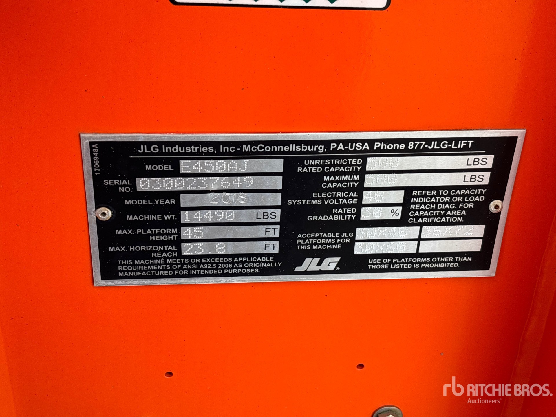 2018 JLG E450AJ
