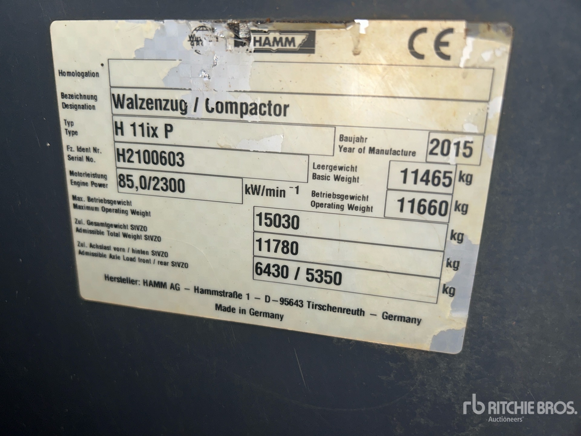 2015 Hamm H11IXP