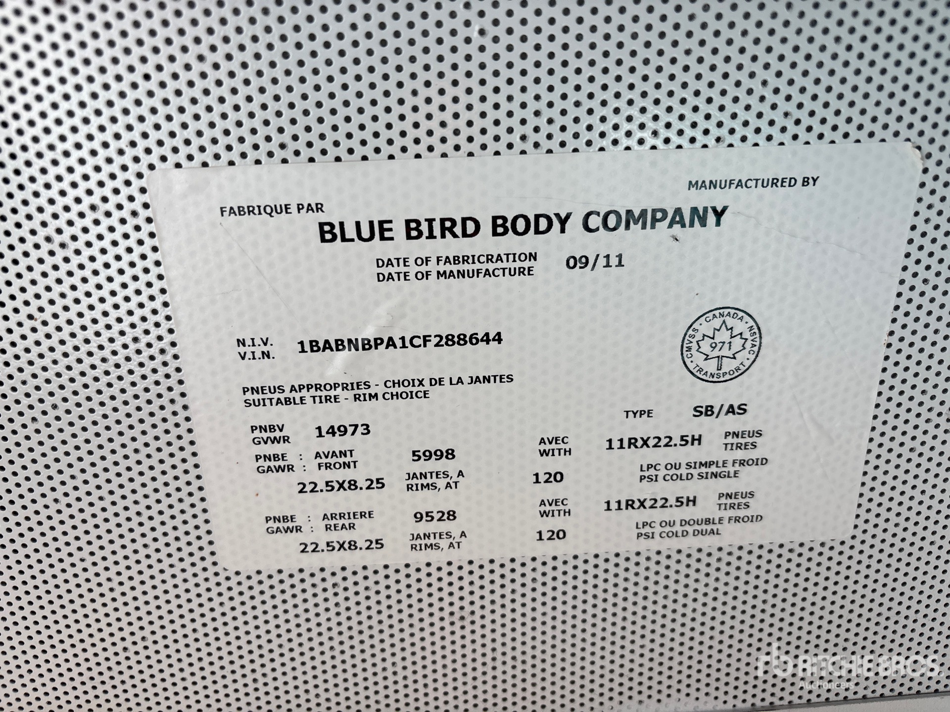 2012 Bluebird 4X2 84-SEAT SCHOOL