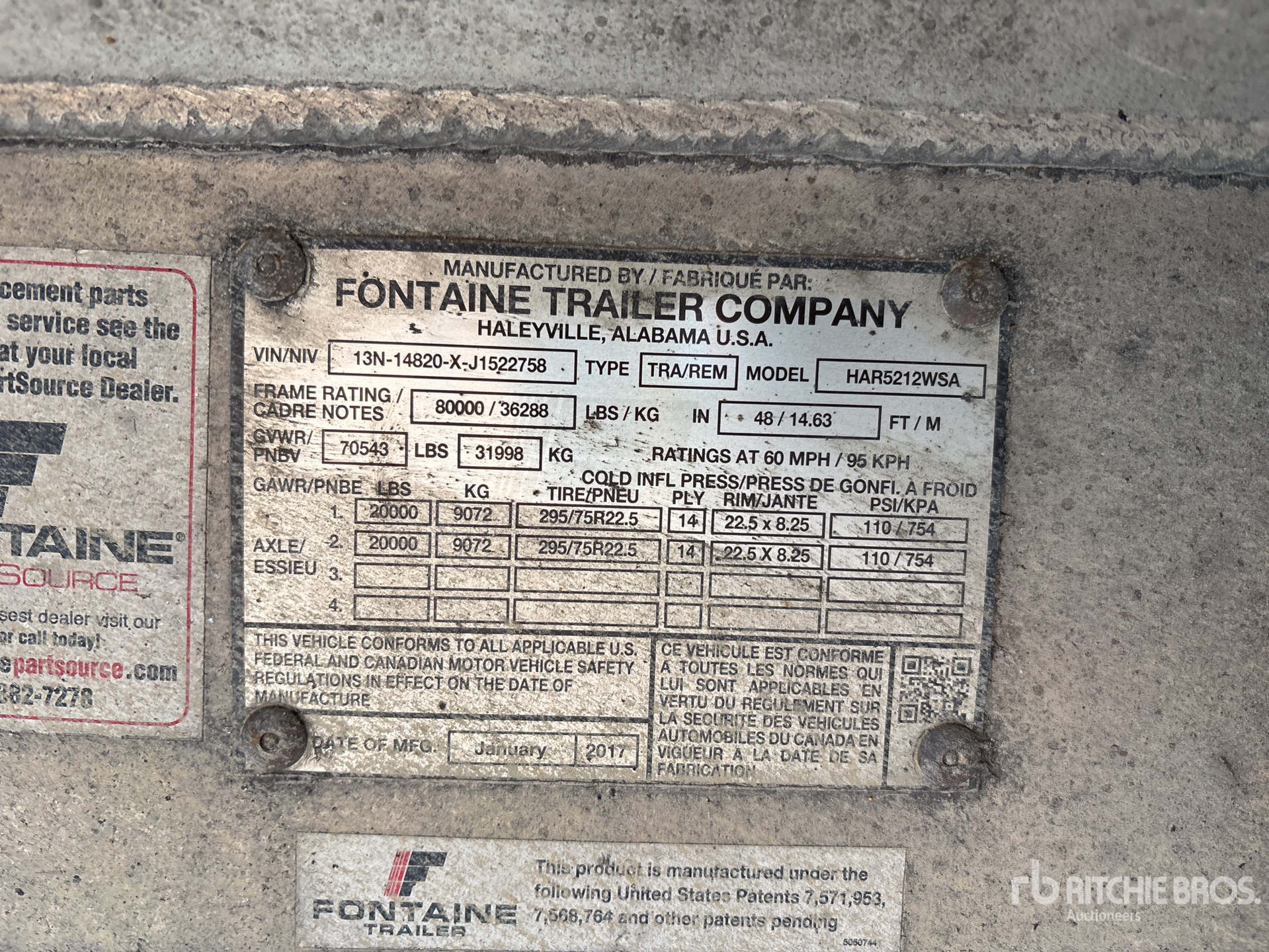 2018 Fontaine HAR5212WSA