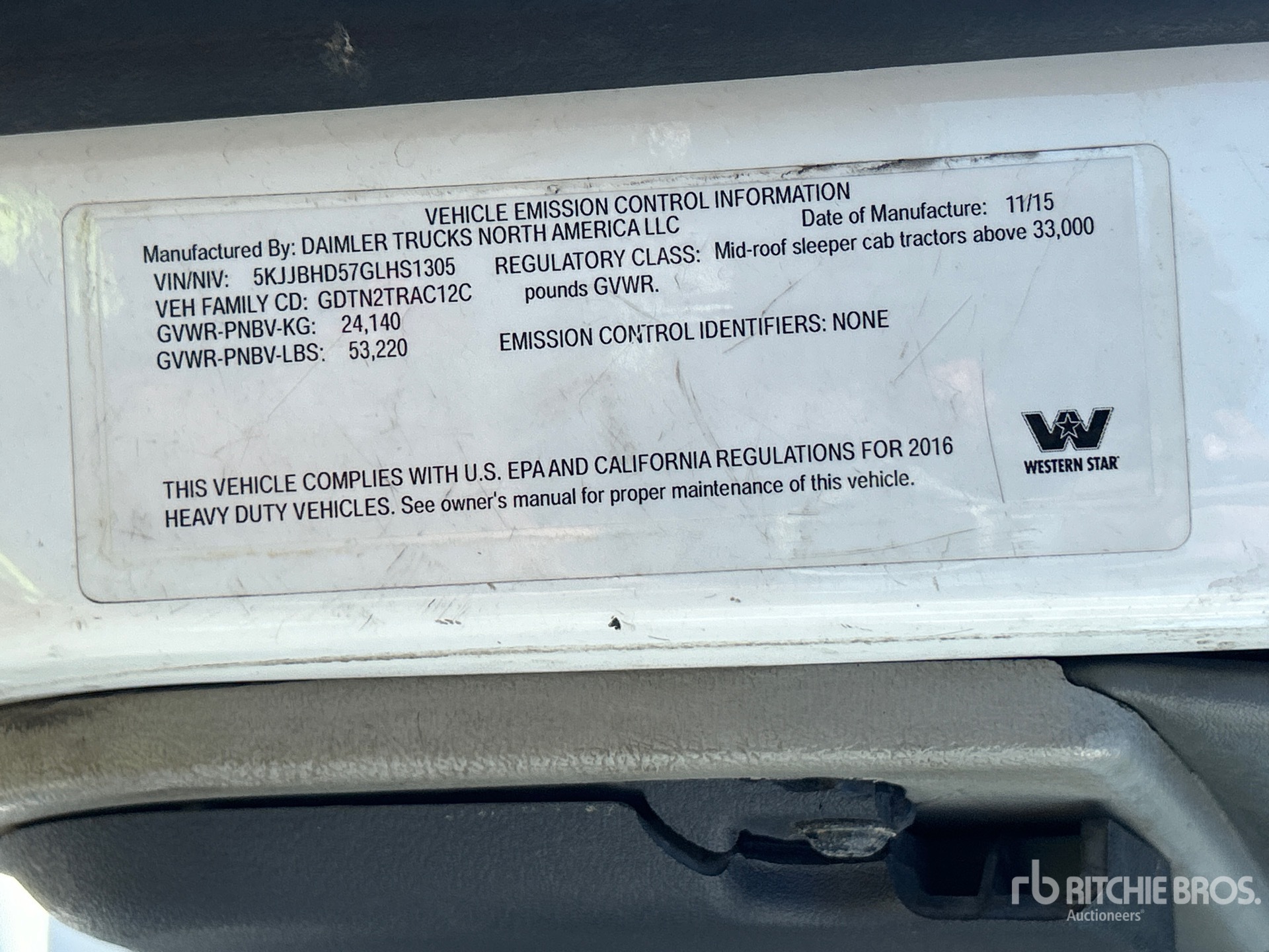 2016 Western Star 5700