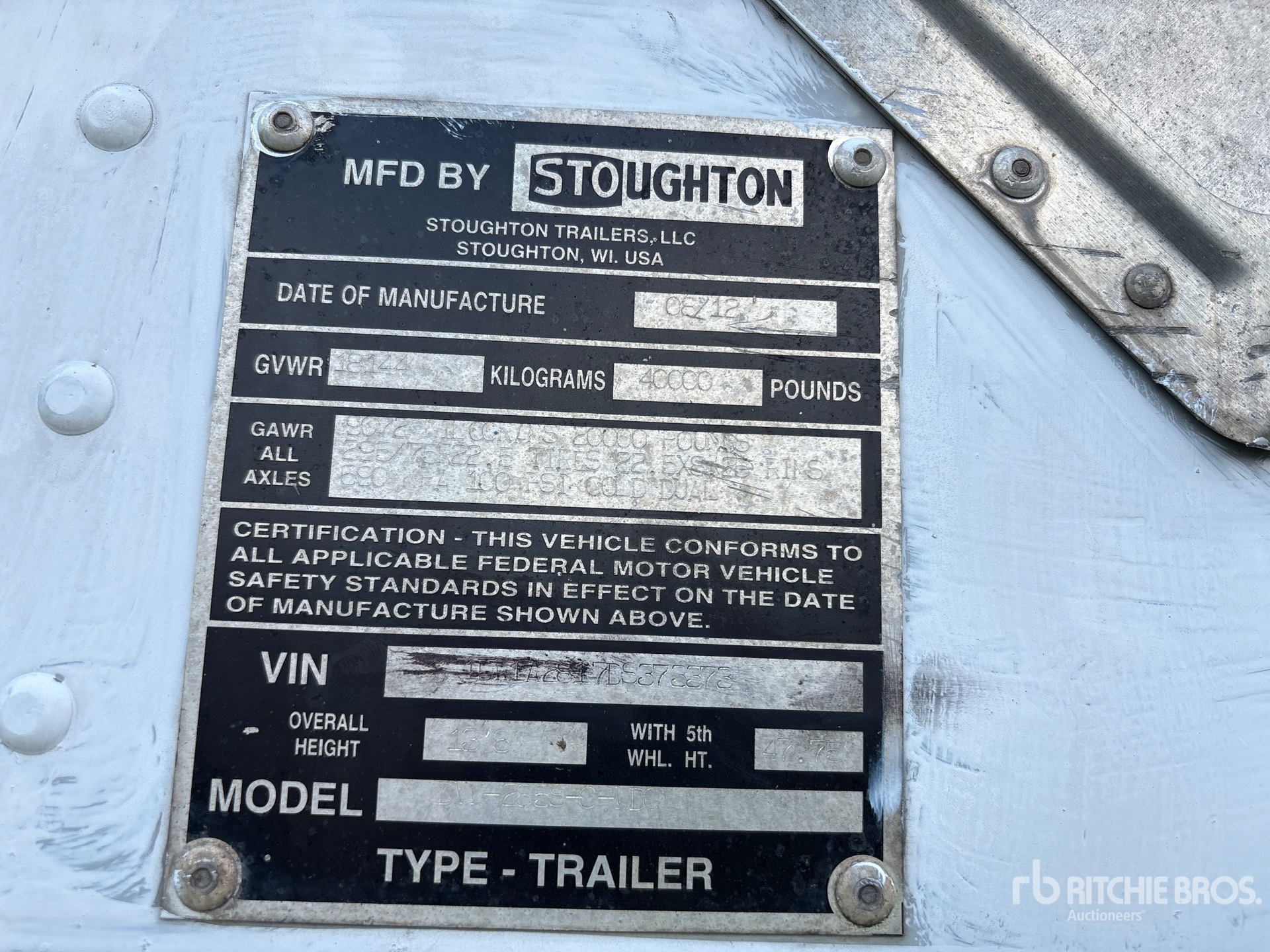 2013 Stoughton 28 FT S/A