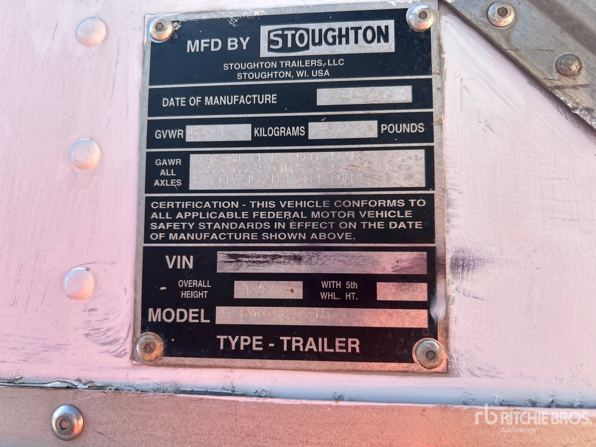 2013 Stoughton 28 FT S/A