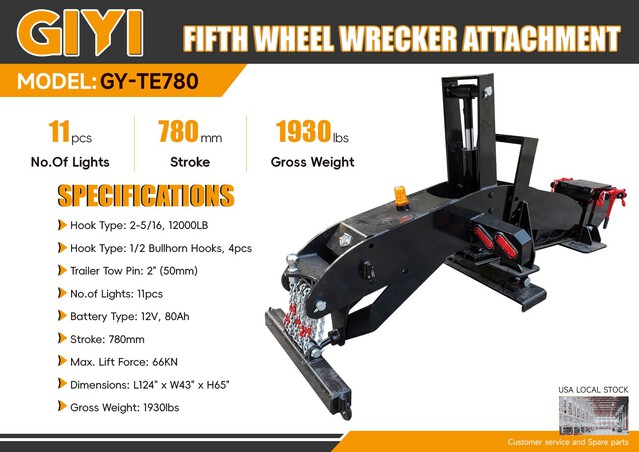 2026 GIYI GY-TE780 Fifth Wheel Wrecker Attachment (Unused)