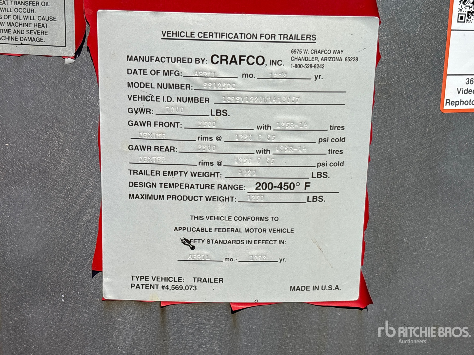 1998 Crafco SS125DC