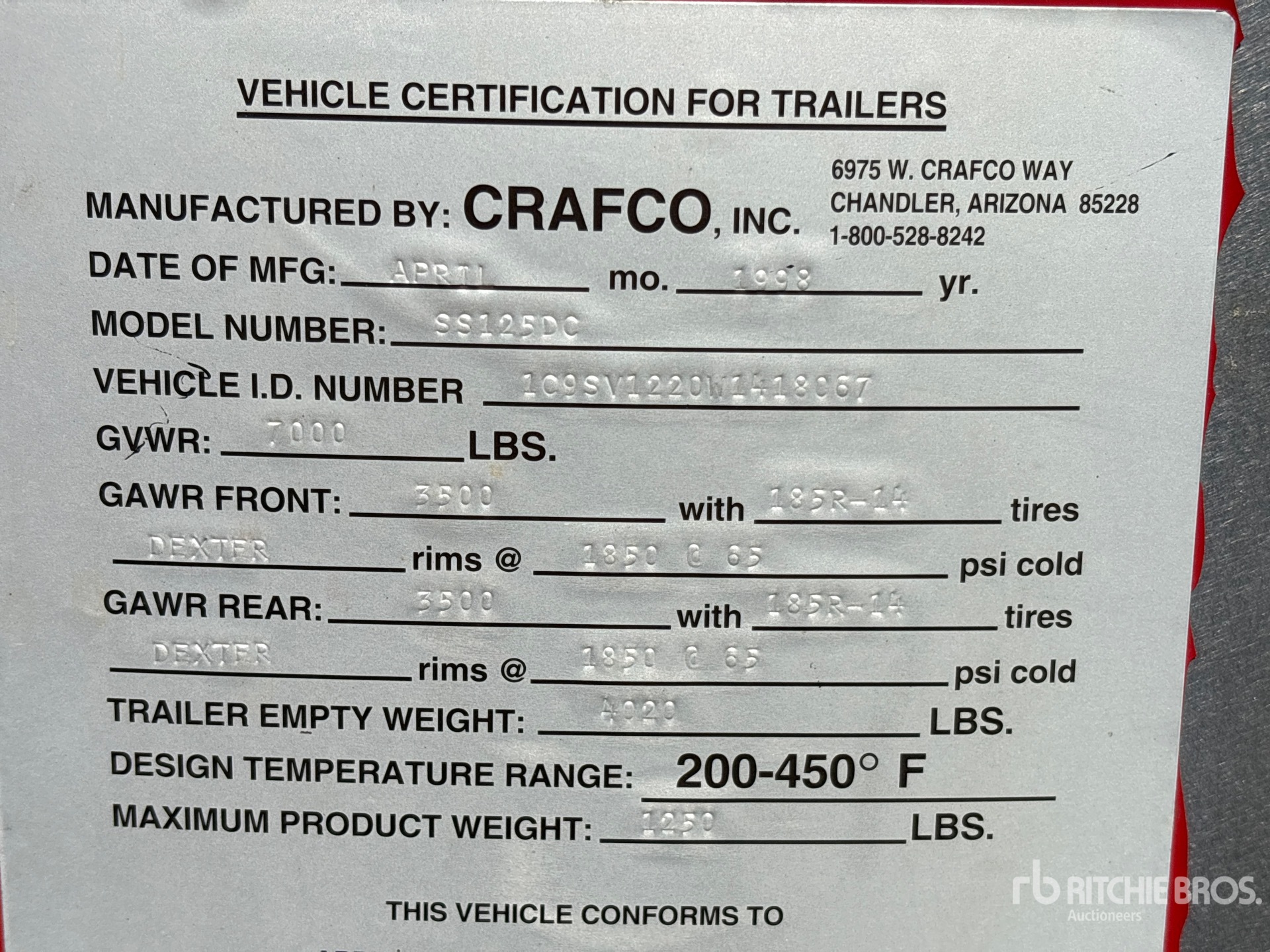 1998 Crafco SS125DC
