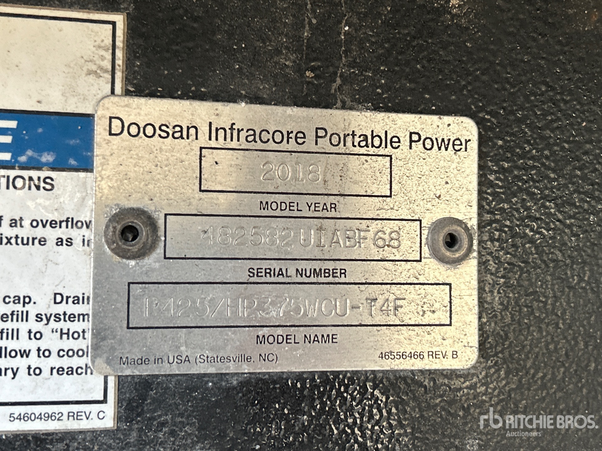 2018 Doosan Portable Power HP375WCU-T4F