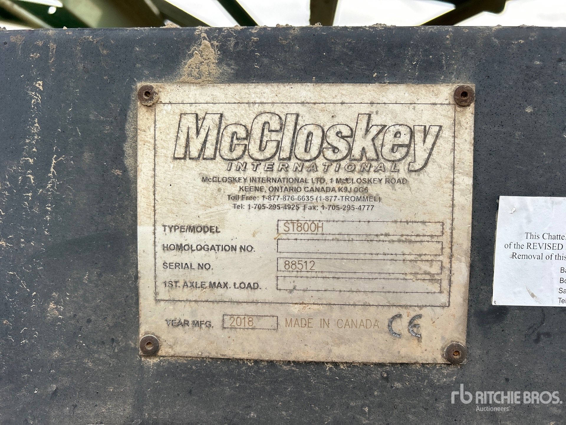 Mccloskey ST800H