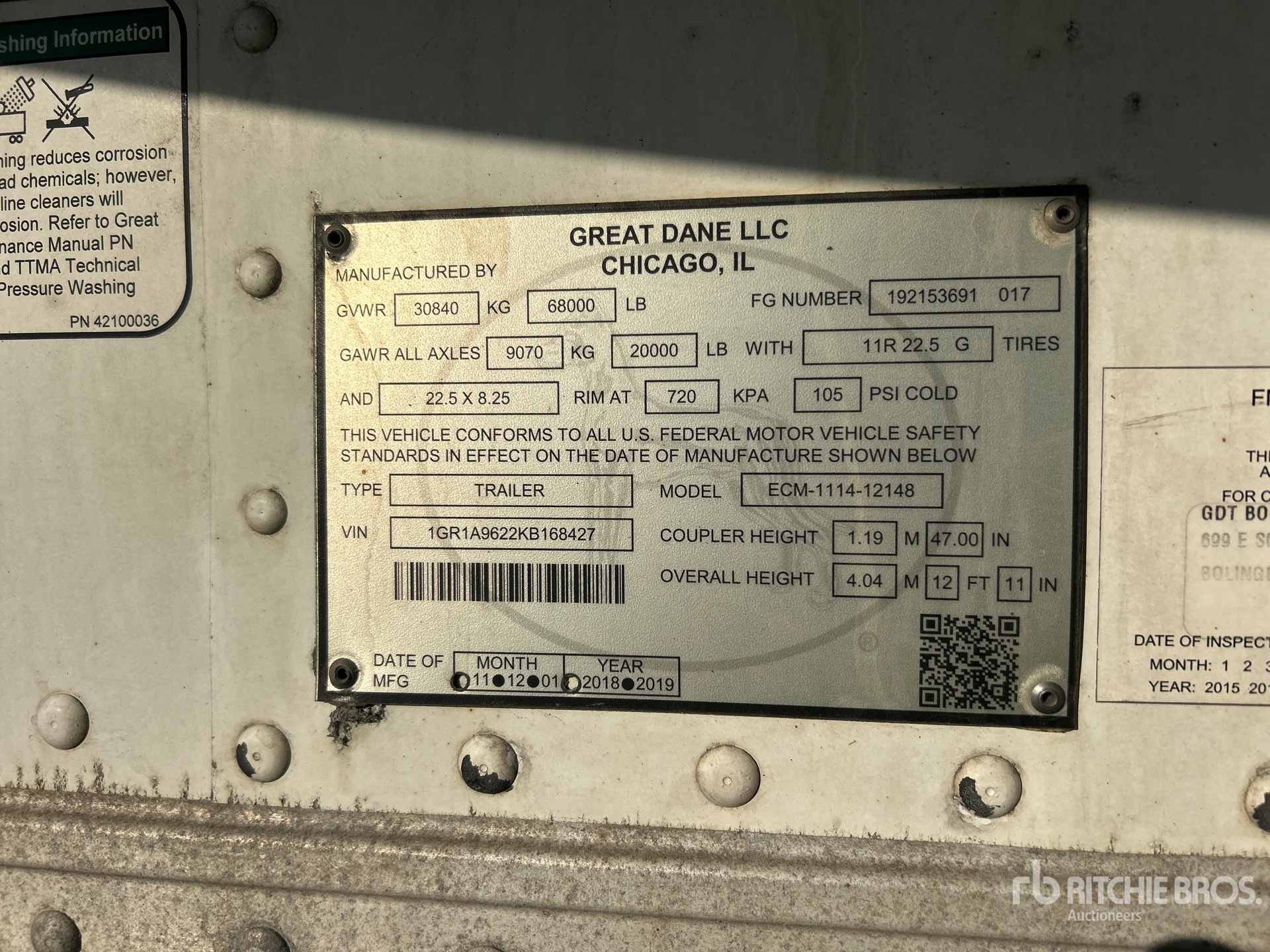 2019 Great Dane ECM-1114-12148