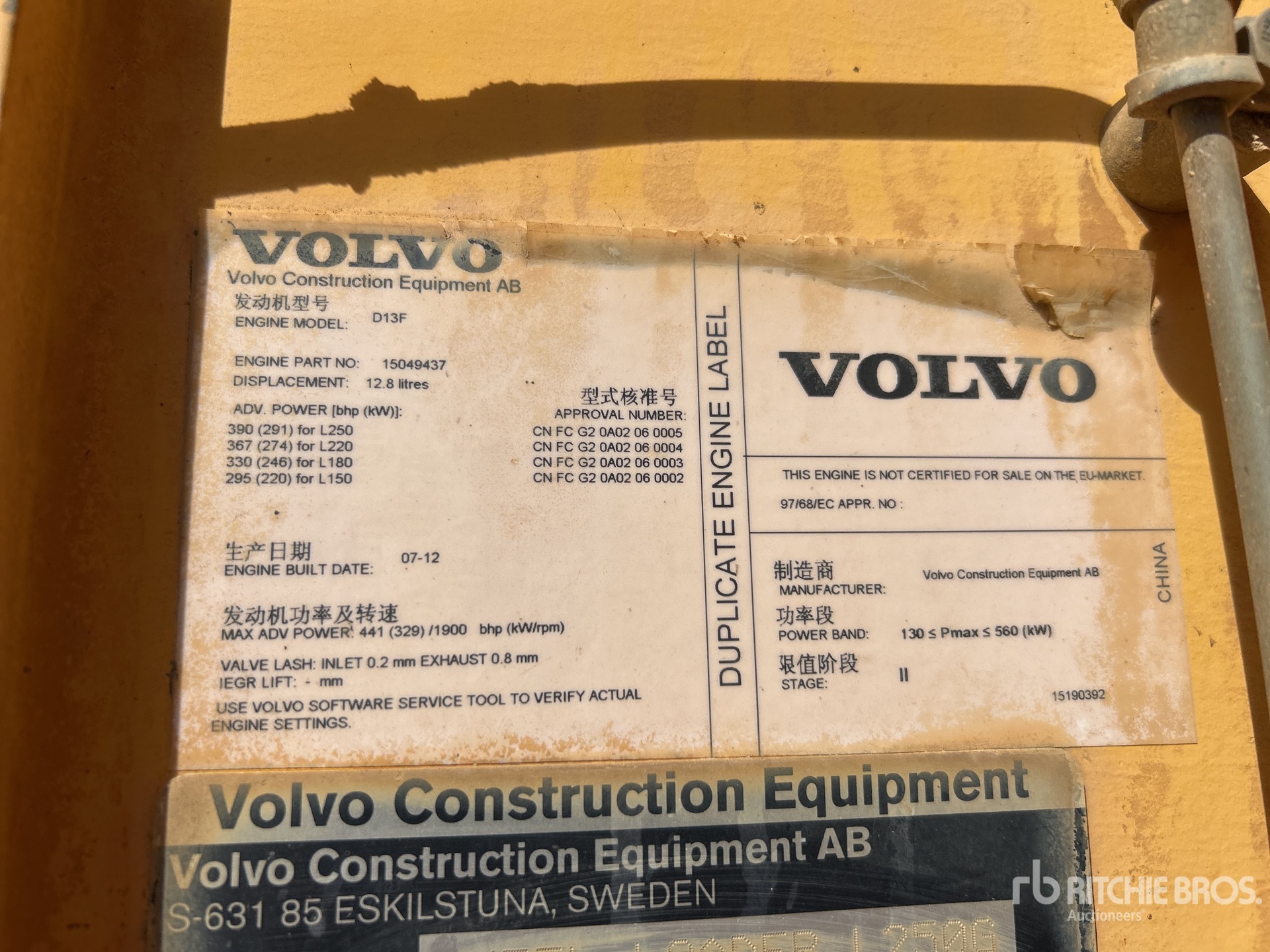 2012 Volvo L250G