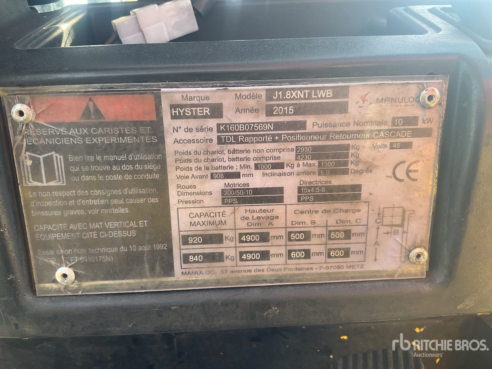 2015 Hyster J1.8XNT LWB