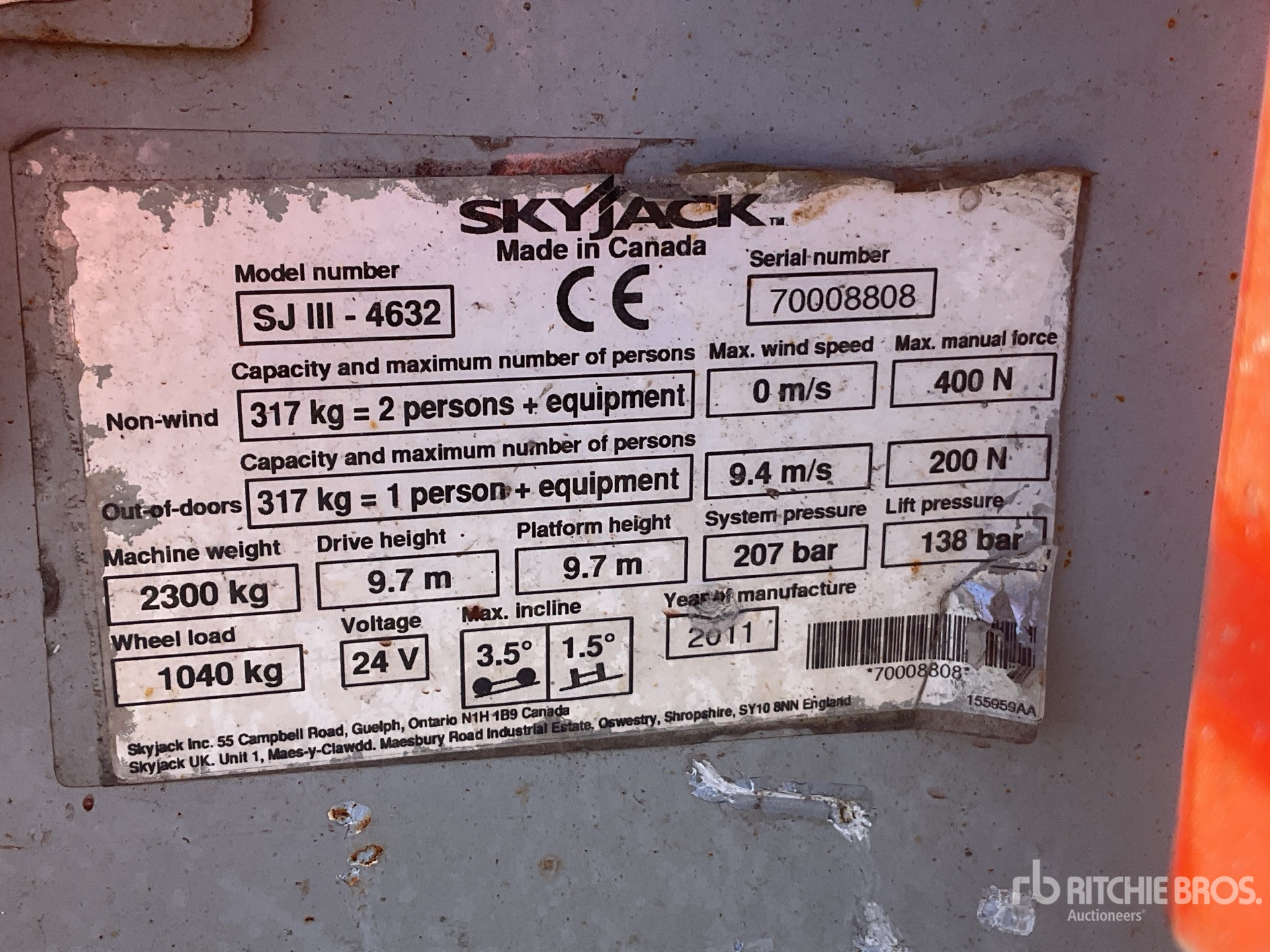 2011 Skyjack SJ4632
